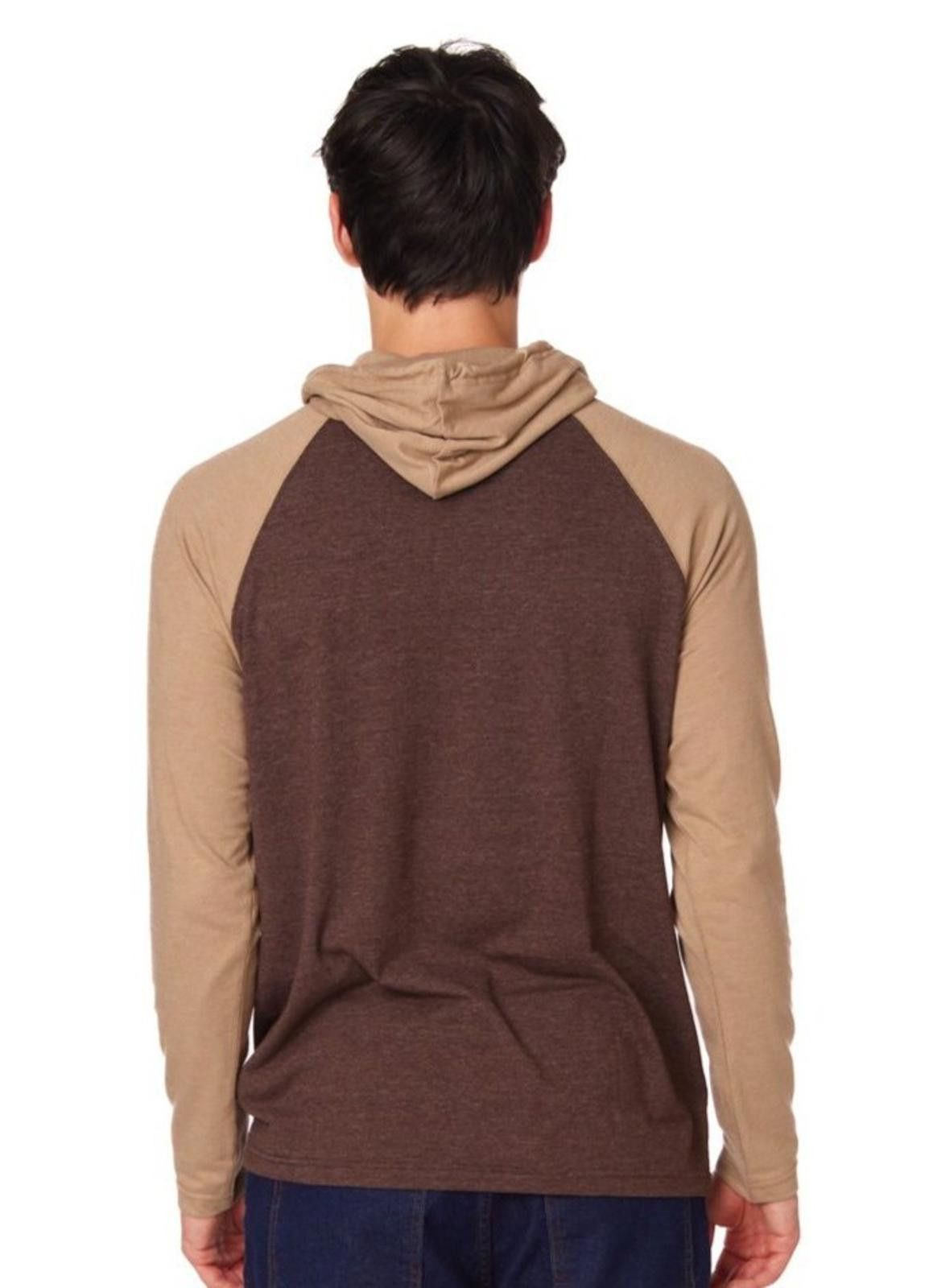 Other Hawk’s Bay NEW Men's Lightweight Hoodie Shirt – Brown & Tan Size US M / EU 48-50 / 2 - 3 Thumbnail
