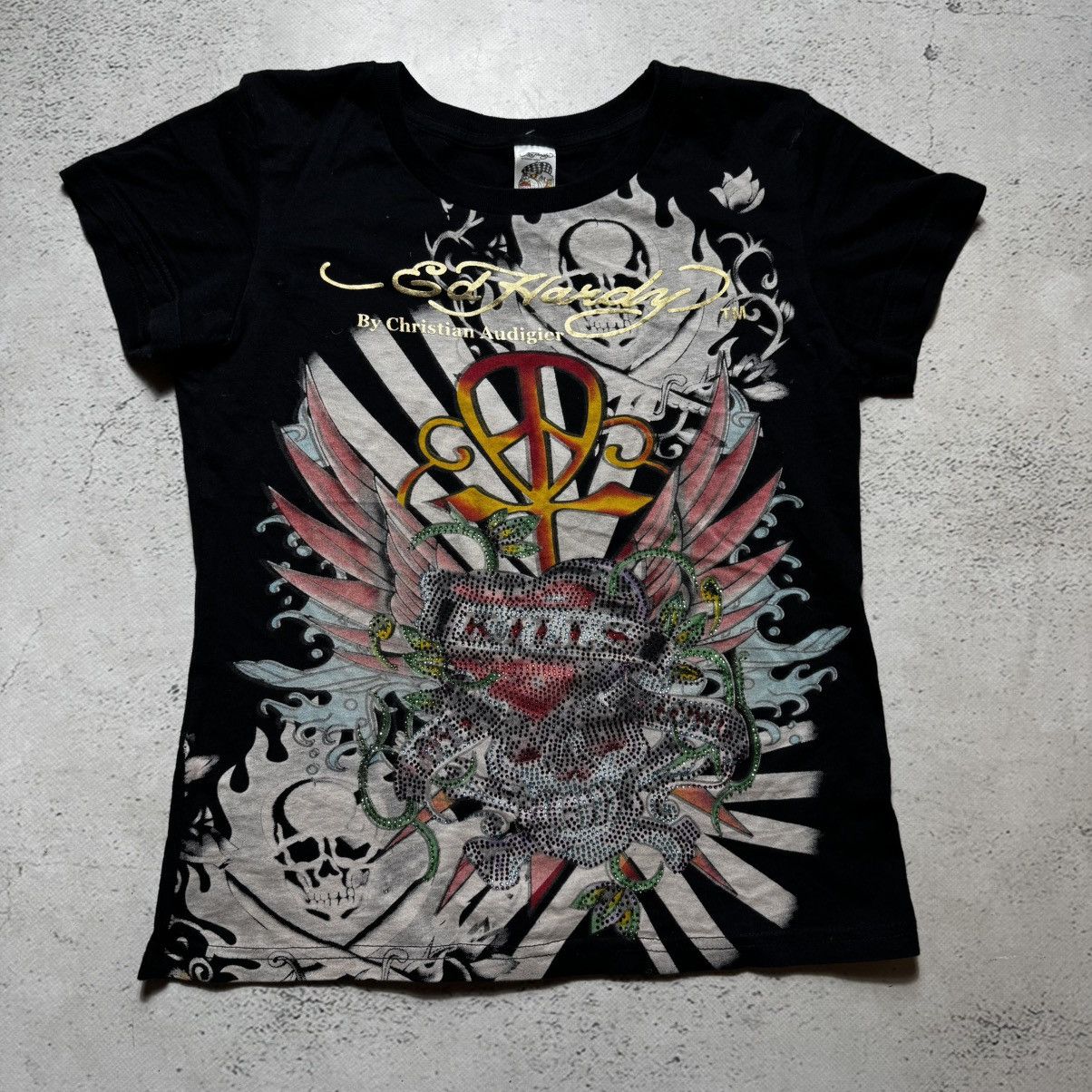 Ed Hardy vintage y2k ed hardy big skeleton t shirt affliction Size M / US 6-8 / IT 42-44 - 1 Thumbnail