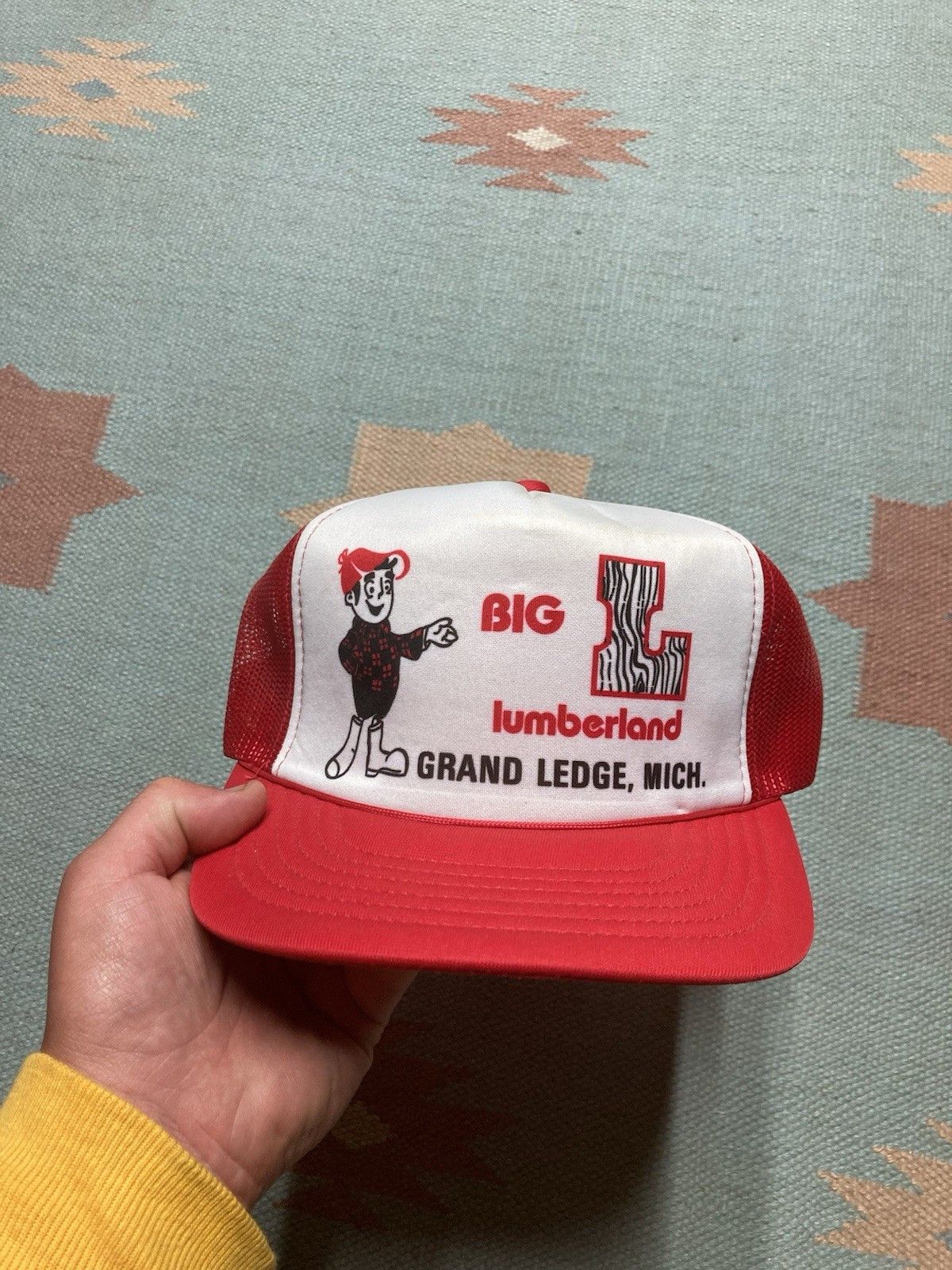 Vintage Vtg trucker hat big L lumberland grand ledge Michigan SnapBa Size ONE SIZE - 2 Thumbnail