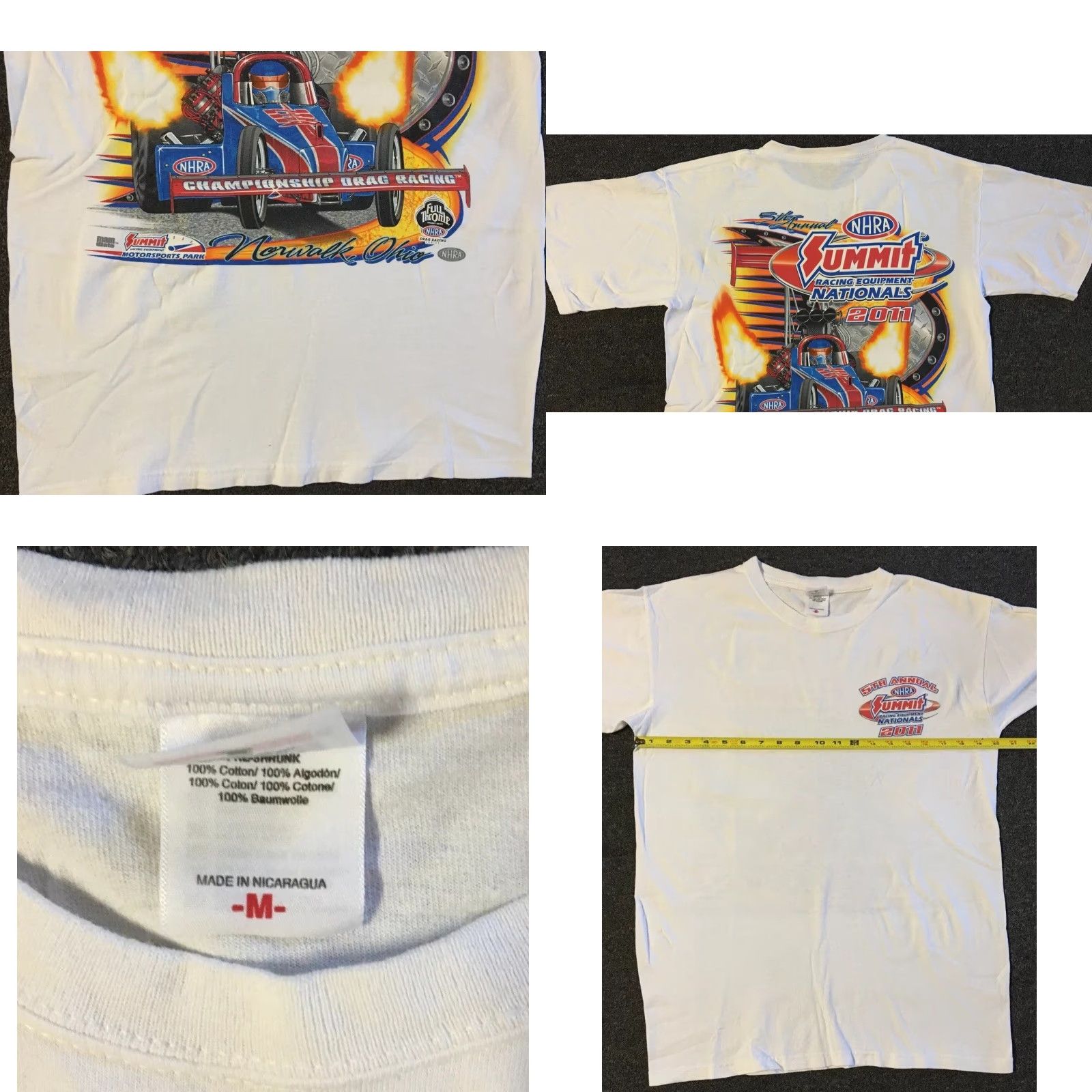NASCAR VINTAGE NHRA Drag Racing Nationals Faded Shirt M White USA Car Biker Grunge 80s 90s NASCAR Mens Man Cave Size US M / EU 48-50 / 2 - 8 Thumbnail
