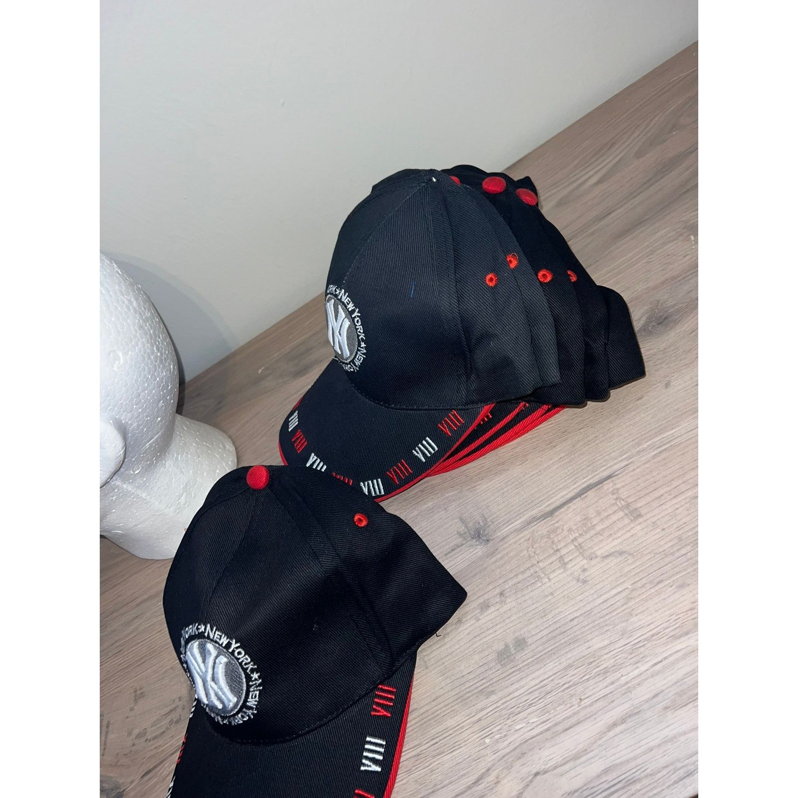 Vintage Y2K NY New York Yankees MLB Baseball Black Red Hat 2000s OS Size ONE SIZE - 8 Thumbnail
