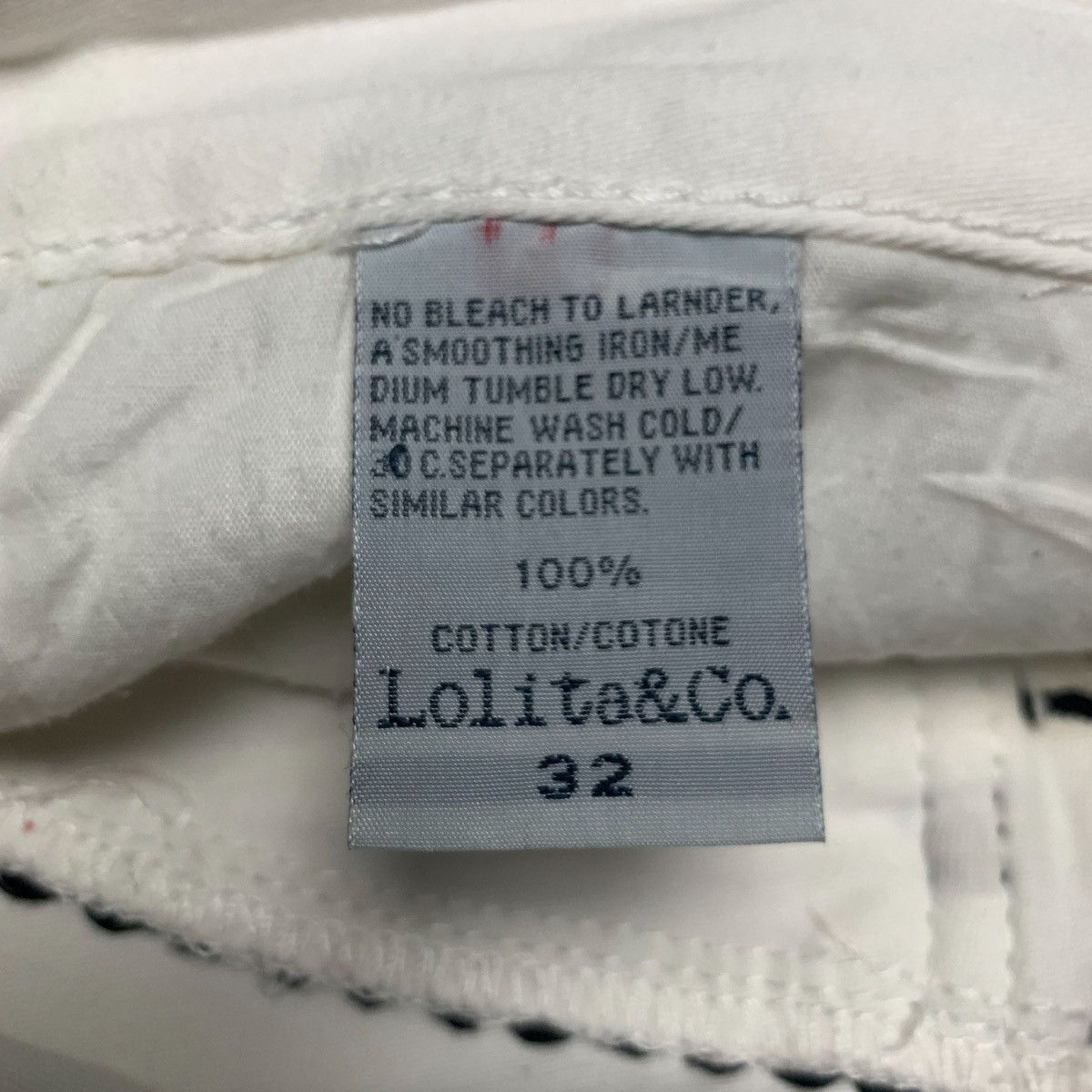 Vintage Lolita & Co White Pants Multi Zipper Detail Contrast Stitch Size US 32 / EU 48 - 4 Thumbnail