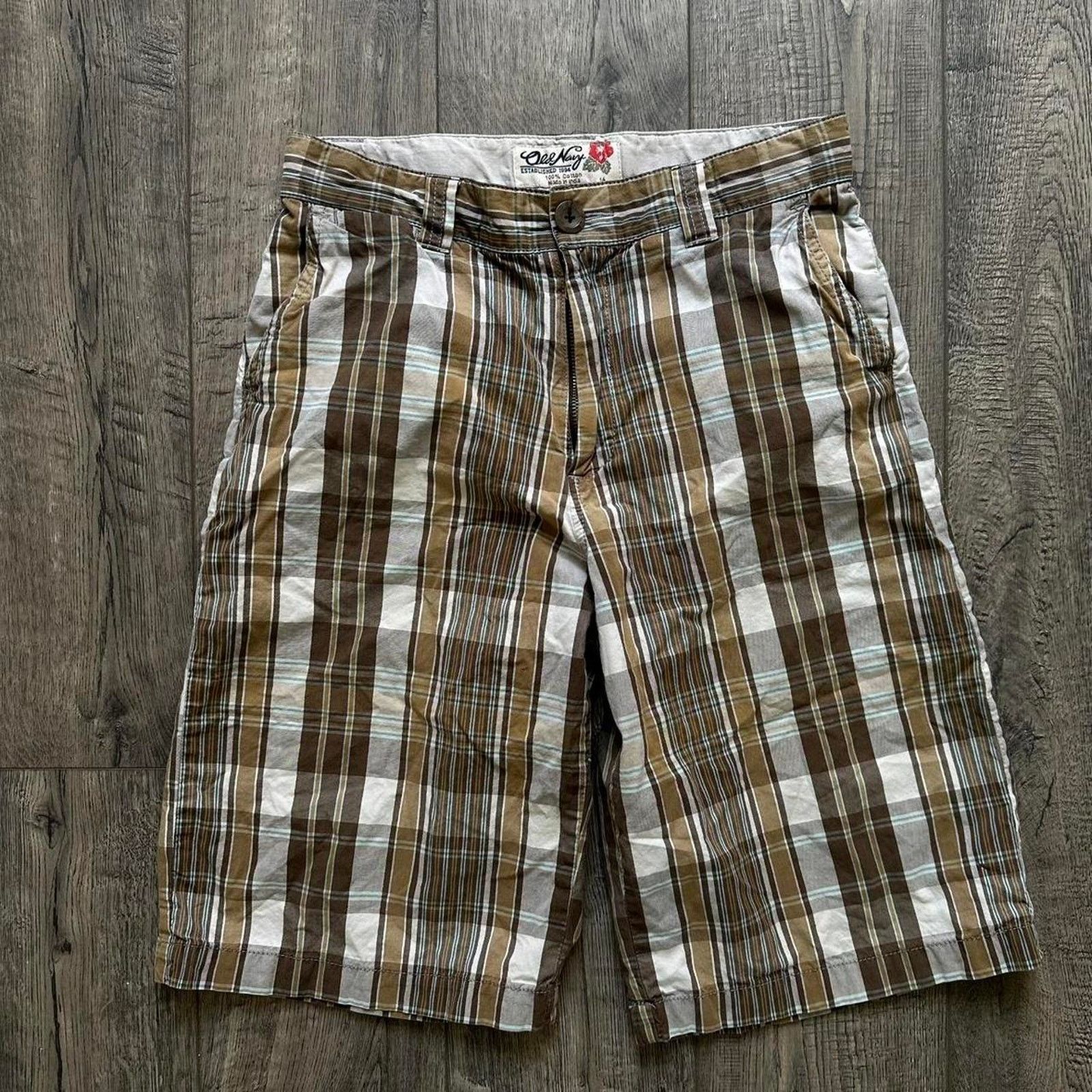 Old Navy × Vintage Vintage Y2K 00s Old Navy Basic Preppy Plaid Skater Shorts Size US 28 / EU 44 - 2 Thumbnail