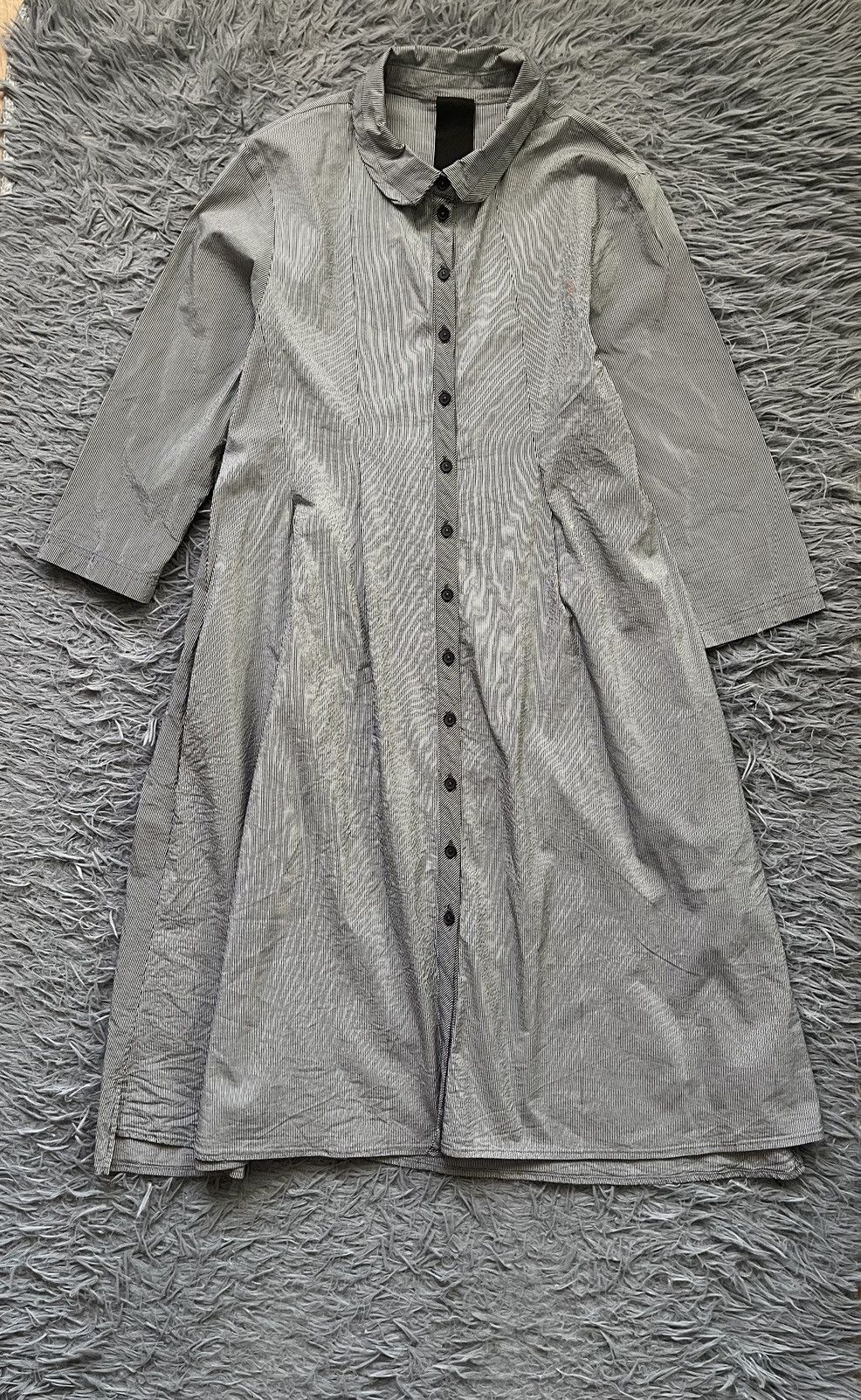 image of Rundholz Avant Garde Striped Shirt Dress in Grey, Women's (Size Medium)