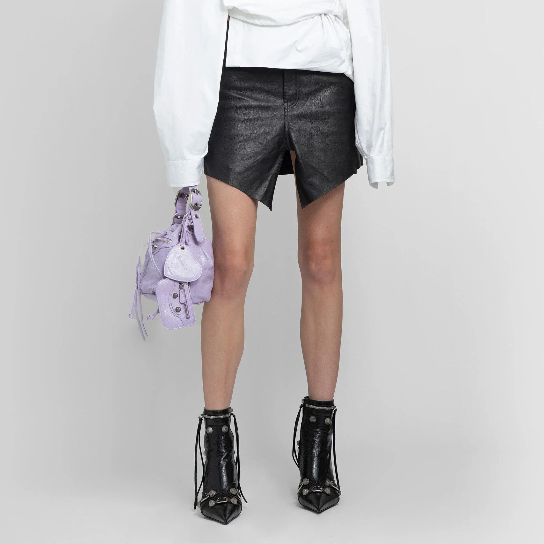Balenciaga o1w1db10625 Mini Cut Up Skirt in Black Size 25" / US 0 / IT 36 - 4 Thumbnail