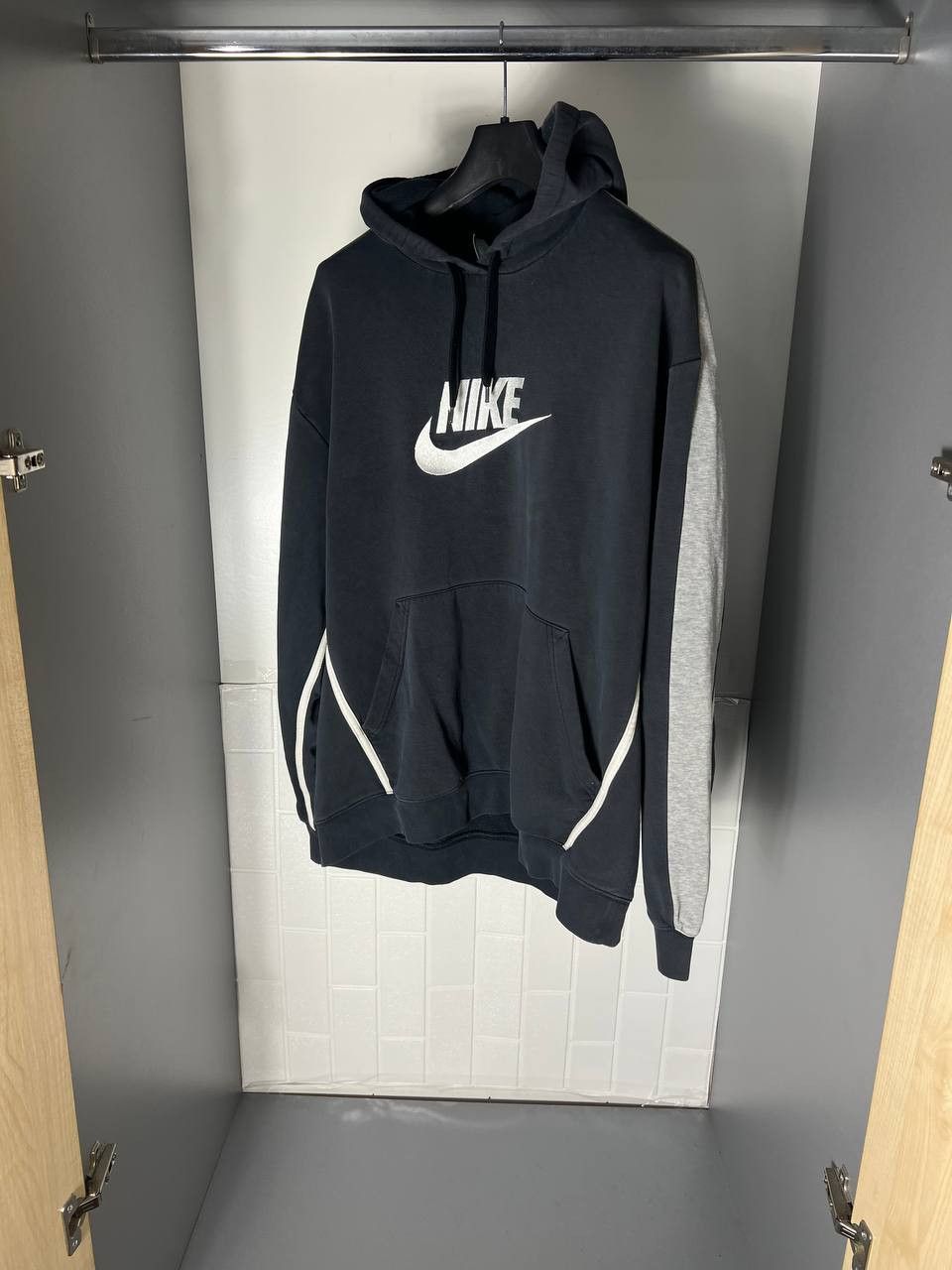 Nike VINTAGE NIKE BIG LOGO SWOOSH HOODIE RETRO DRILL Y2K 90s USA Size US XL / EU 56 / 4 - 2 Thumbnail