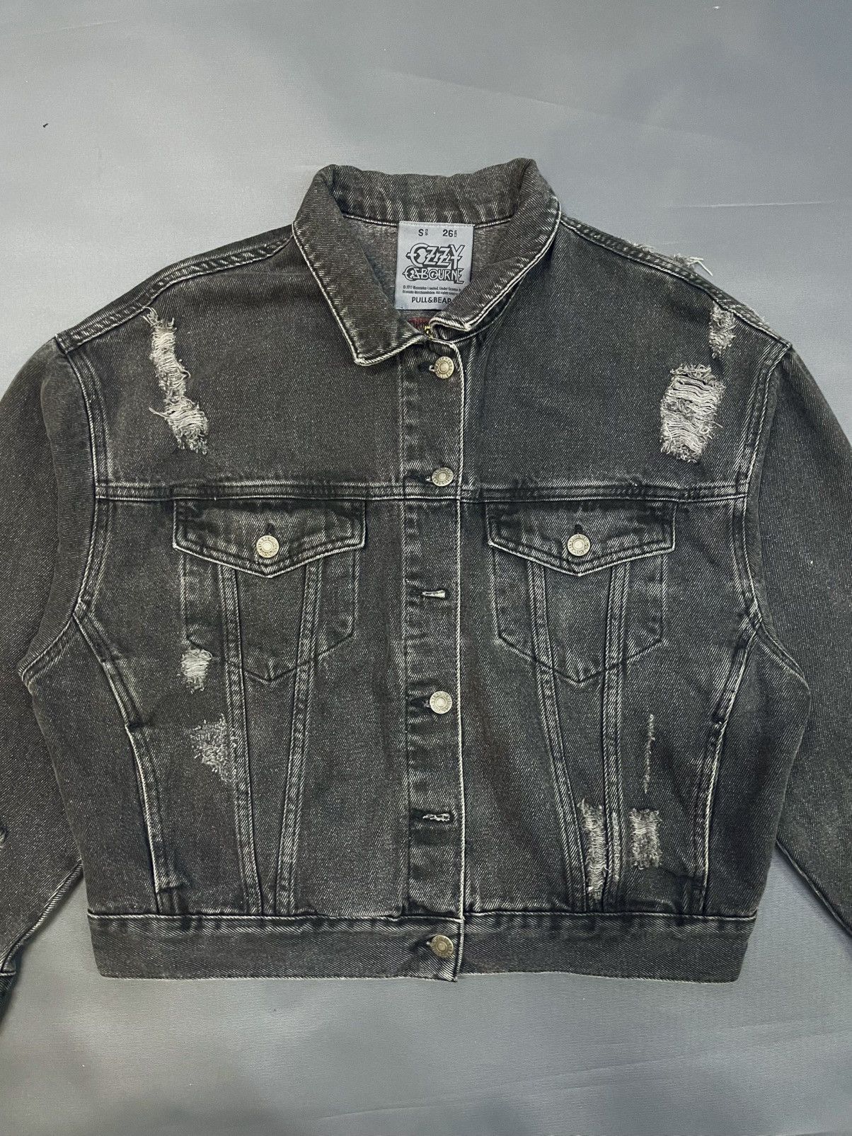 Designer × Pelle Pelle OZZY OSBOURNE x PULL & BEAR DISTRESSED DENIM JACKET Size US XL / EU 56 / 4 - 5 Thumbnail