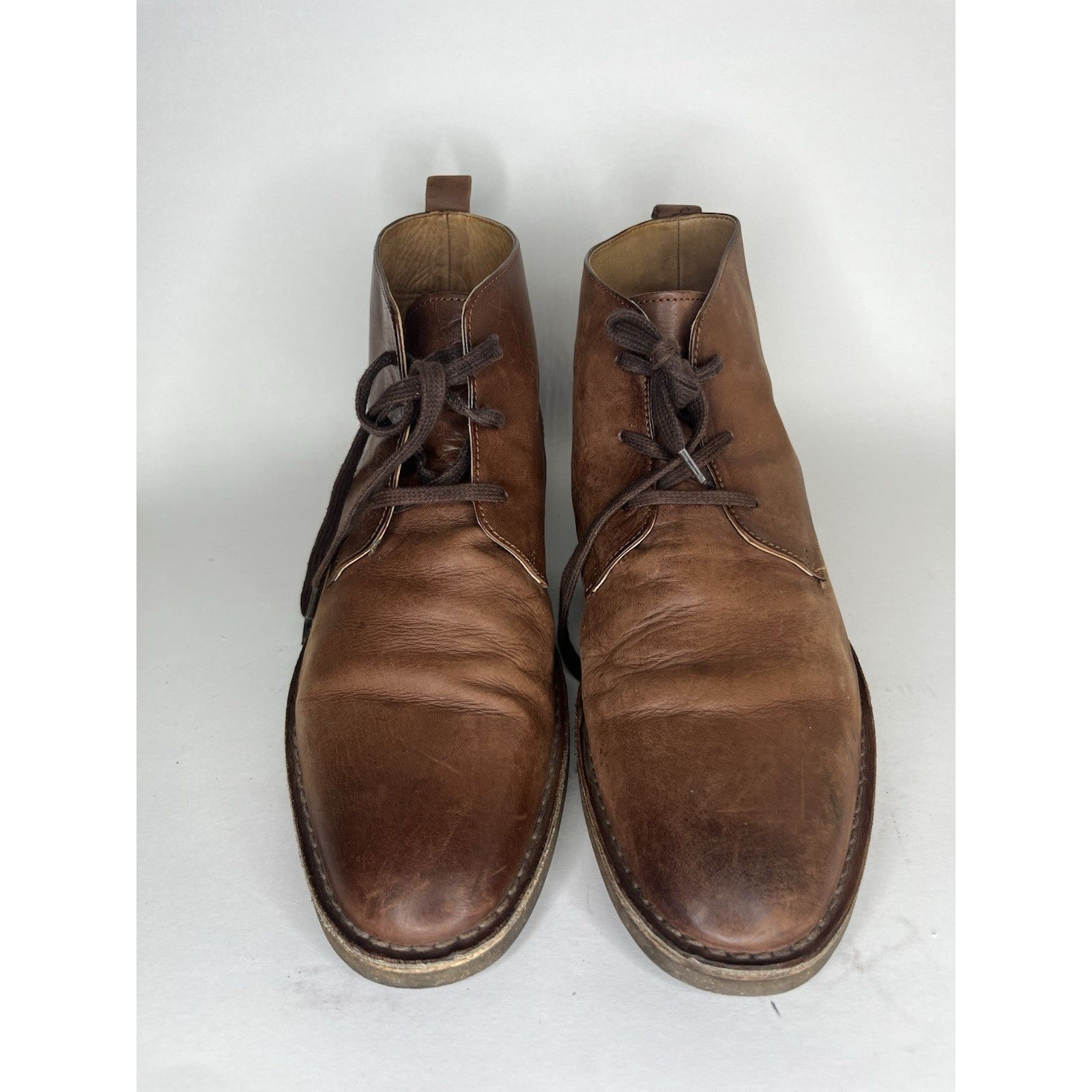 Frye Frye Dark Brown Leather Lace Up Desert Chukka Boots Men Sz 1 Size US 10 / EU 43 - 3 Thumbnail