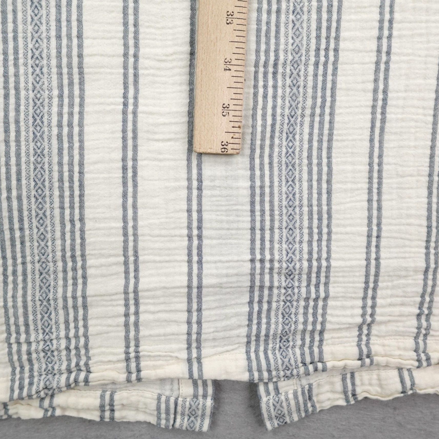Faherty VINTAGE Faherty Dress Shirt Dress 2XS White Striped Organic Gauze Long Raglan Sleeve COTTON Boho Beach 90s? Size XXS / US 00 / IT 34 - 6 Thumbnail