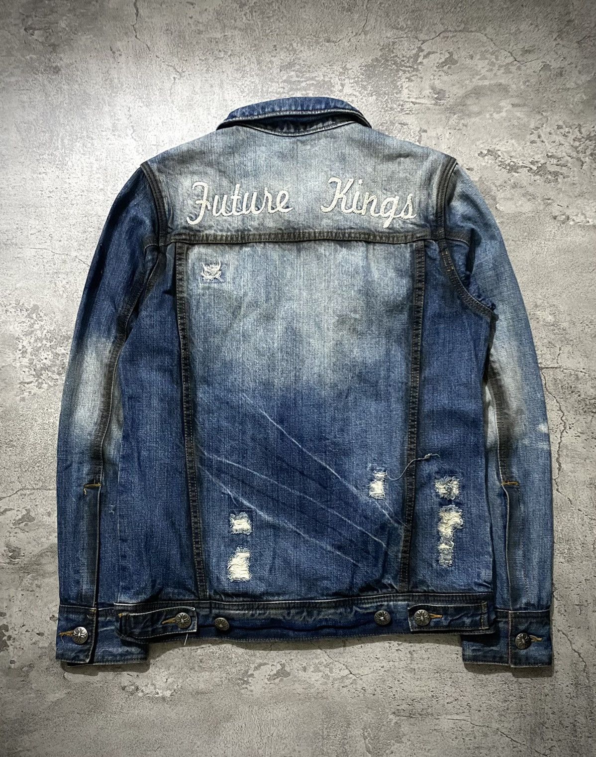 In The Attic In The Attic Coated Grunge Poem Distressed Denim Jacket Size US M / EU 48-50 / 2 - 2 Thumbnail