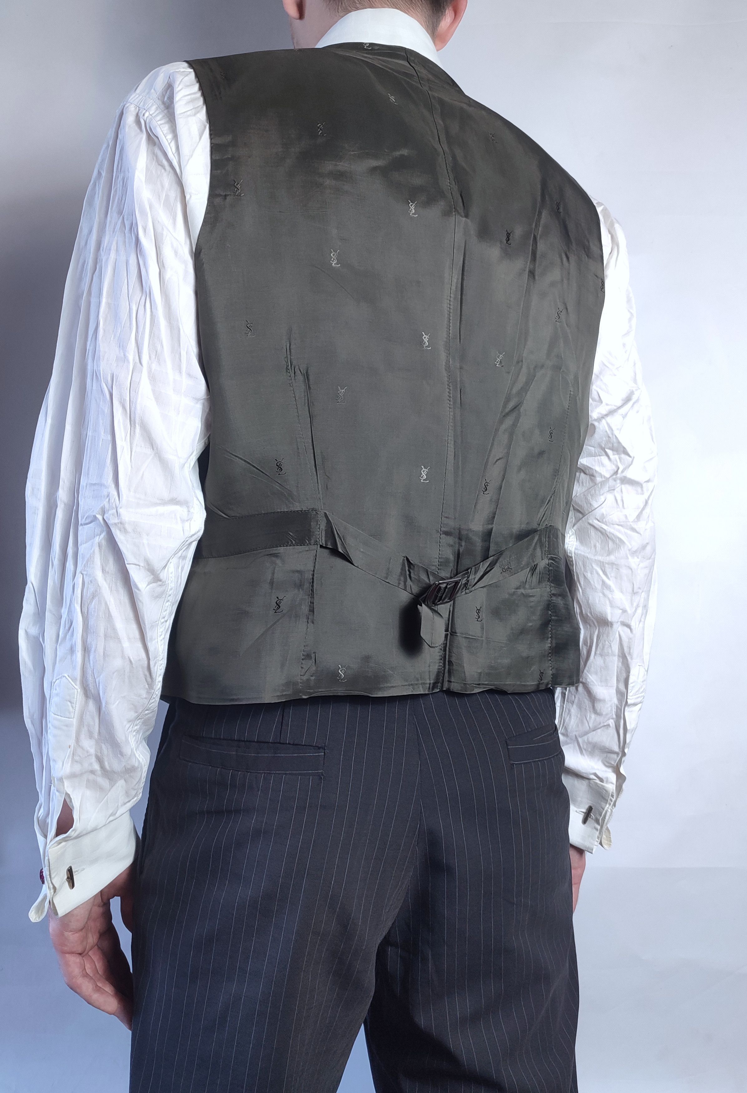 Vintage YSL khaki wool suit vest Size 38R - 12 Thumbnail