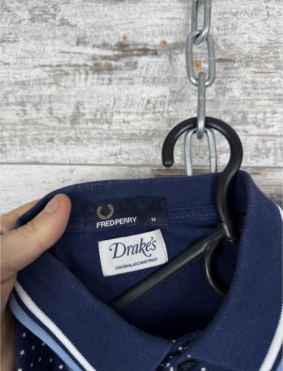 Drake's Drake’s x Fred Perry Paisley Polo T Shirt Mens M Blue Size US M / EU 48-50 / 2 - 5 Thumbnail