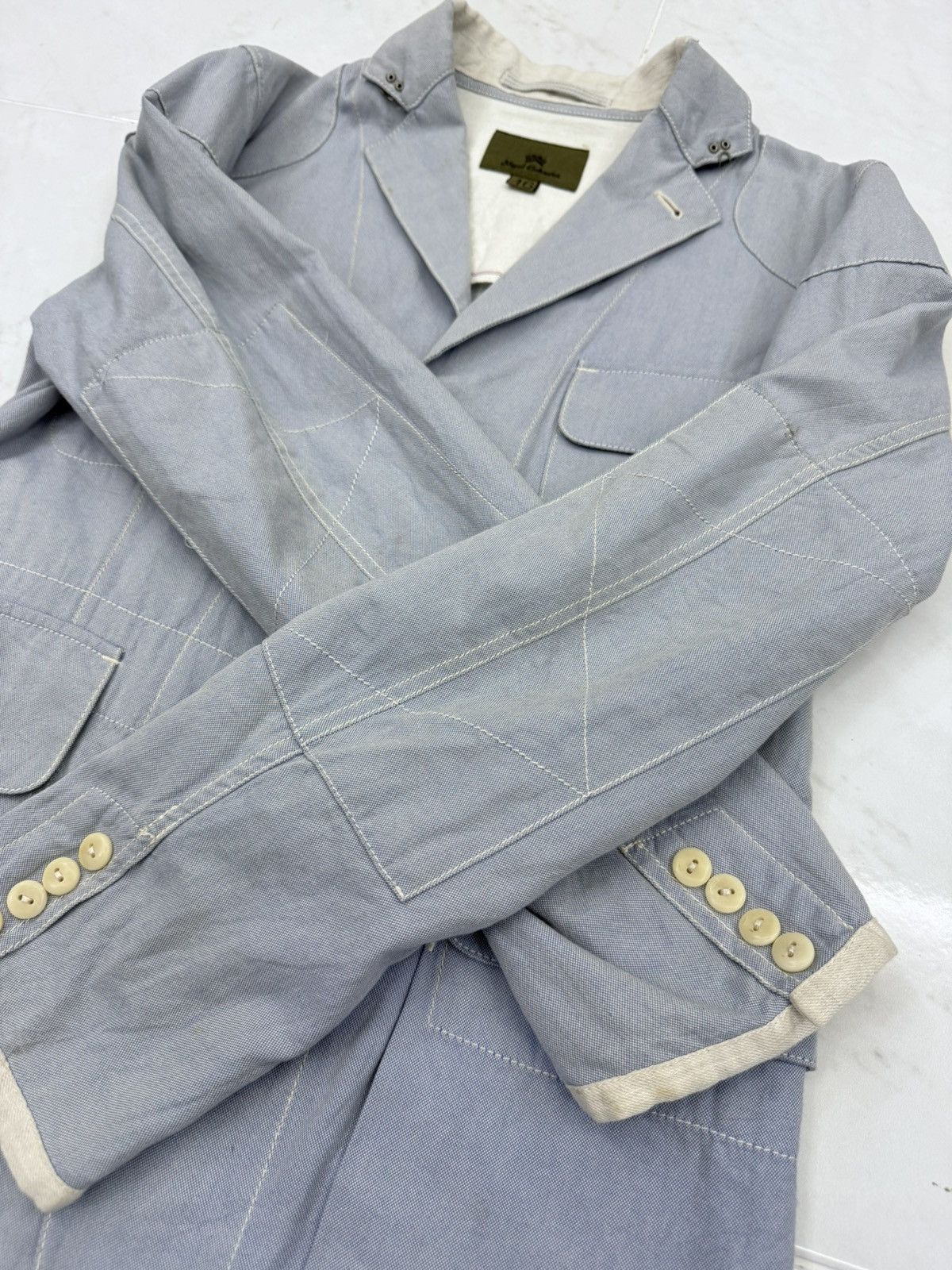 Nigel Cabourn Nigel Cabourn Multipockets Chambray Selvedge Light Jacket Size US S / EU 44-46 / 1 - 5 Thumbnail