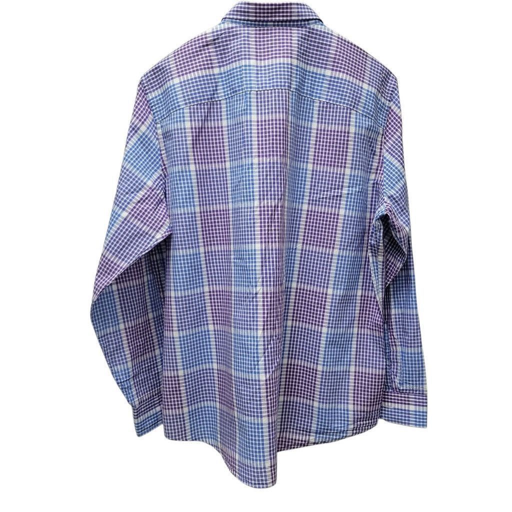 Michael Kors Michael Kors Men's Purple Blue Plaid Long Sleeve Size US XXL / EU 58 / 5 - 4 Thumbnail