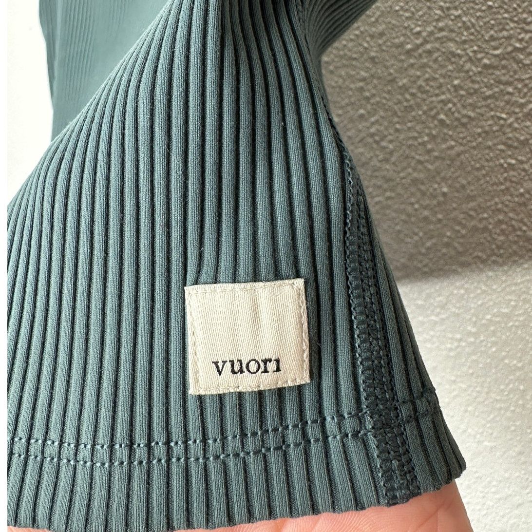 Vuori Vuori Steel Green Front V Strappy Back Rib Knit Sport Bra XS Size XS / US 0-2 / IT 36-38 - 4 Thumbnail