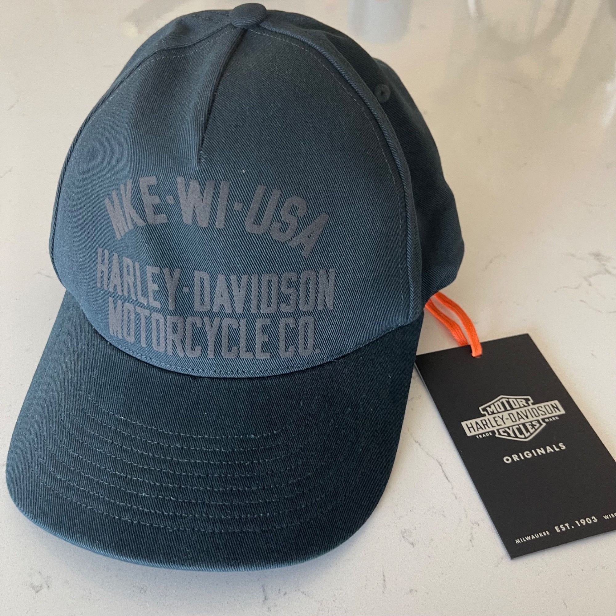 Harley Davidson NWT HARLEY DAVIDSON BAR & SHIELD TWILL PETROL HAT Size ONE SIZE - 2 Thumbnail