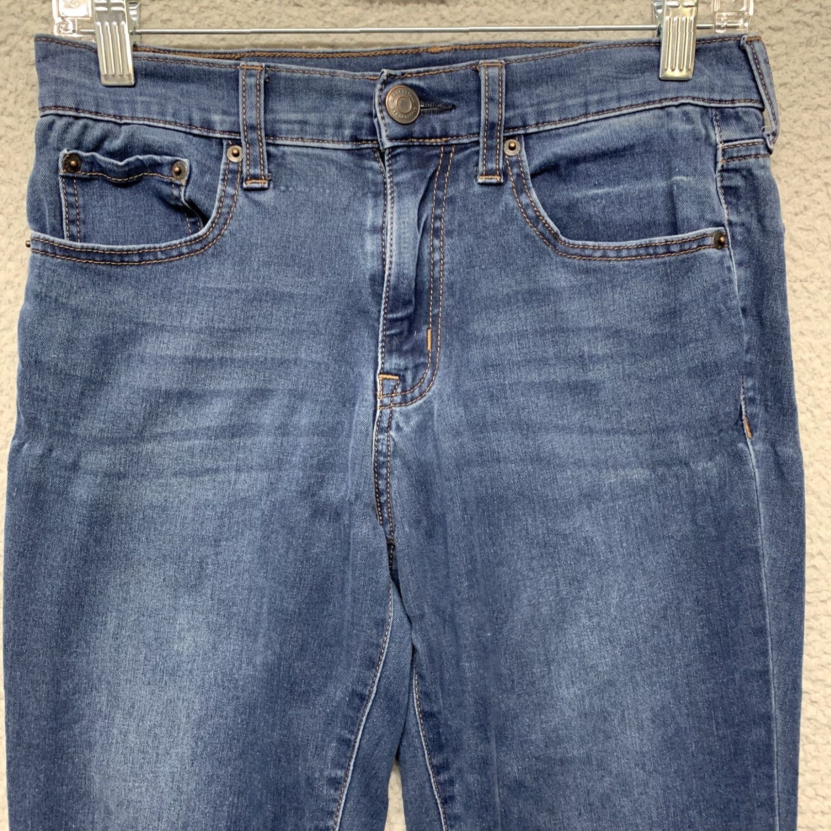 Vintage Aéropostale Women's Size 4 Long Blue High Rise Dark Wash Skinny Stretch Jegging Shirt Size 27" / US 4 / IT 40 - 2 Thumbnail