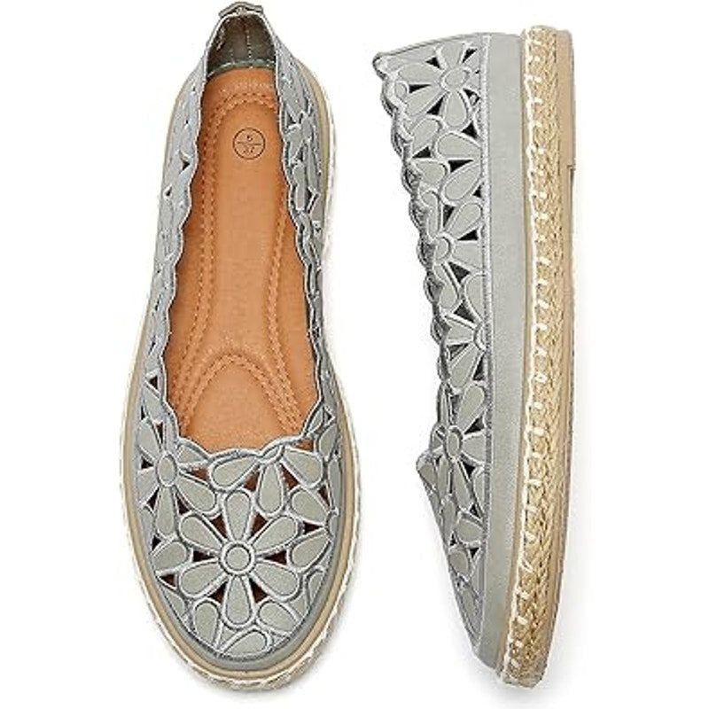 Other Heawish Women's 9.5 Silver Daisy Cutout Espadrille Flats Size US 9.5 / IT 39.5 - 1 Thumbnail