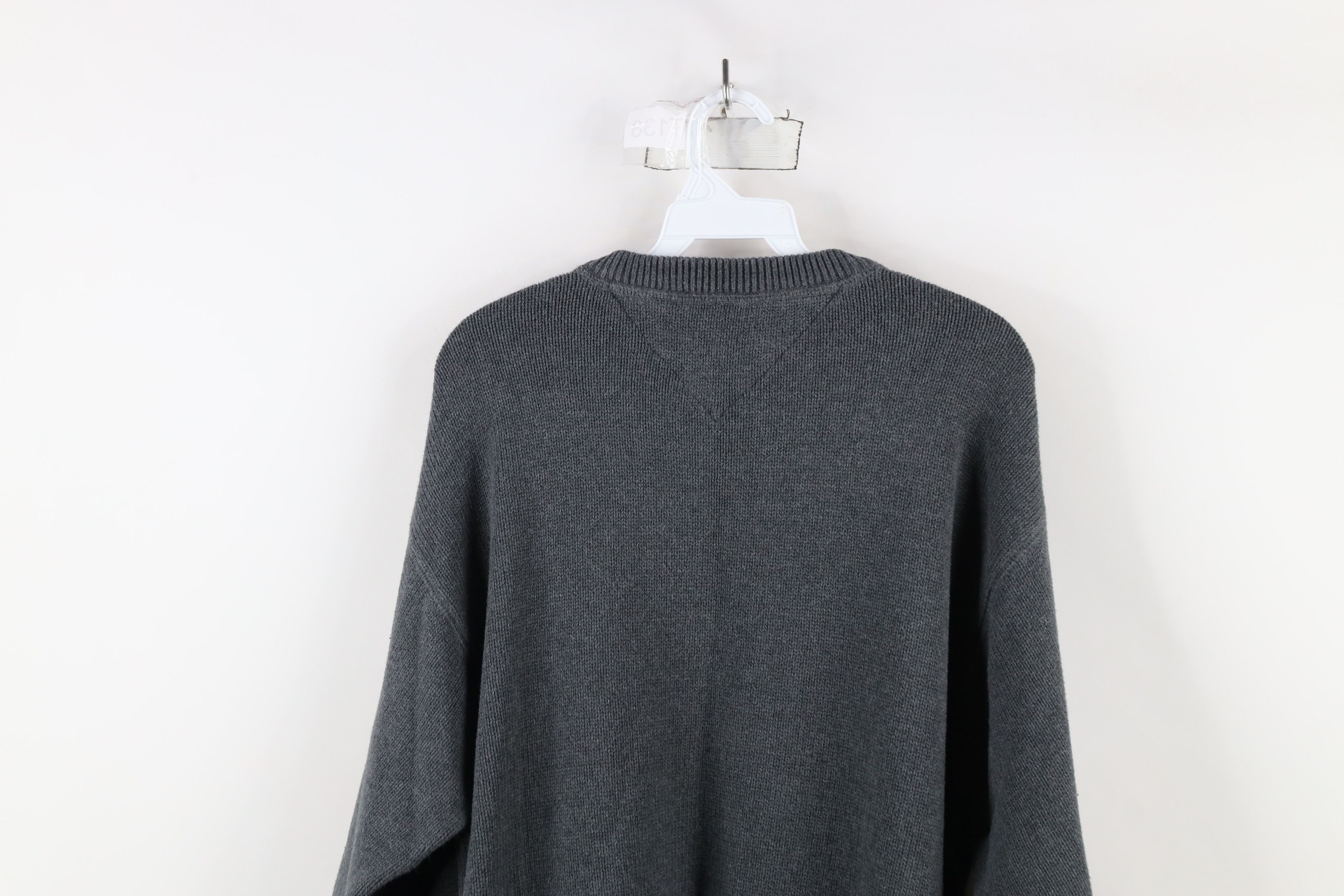 Tommy Hilfiger × Vintage Vintage 90s Tommy Hilfiger Heavyweight Knit Sweater Gray Size US XXL / EU 58 / 5 - 13 Thumbnail