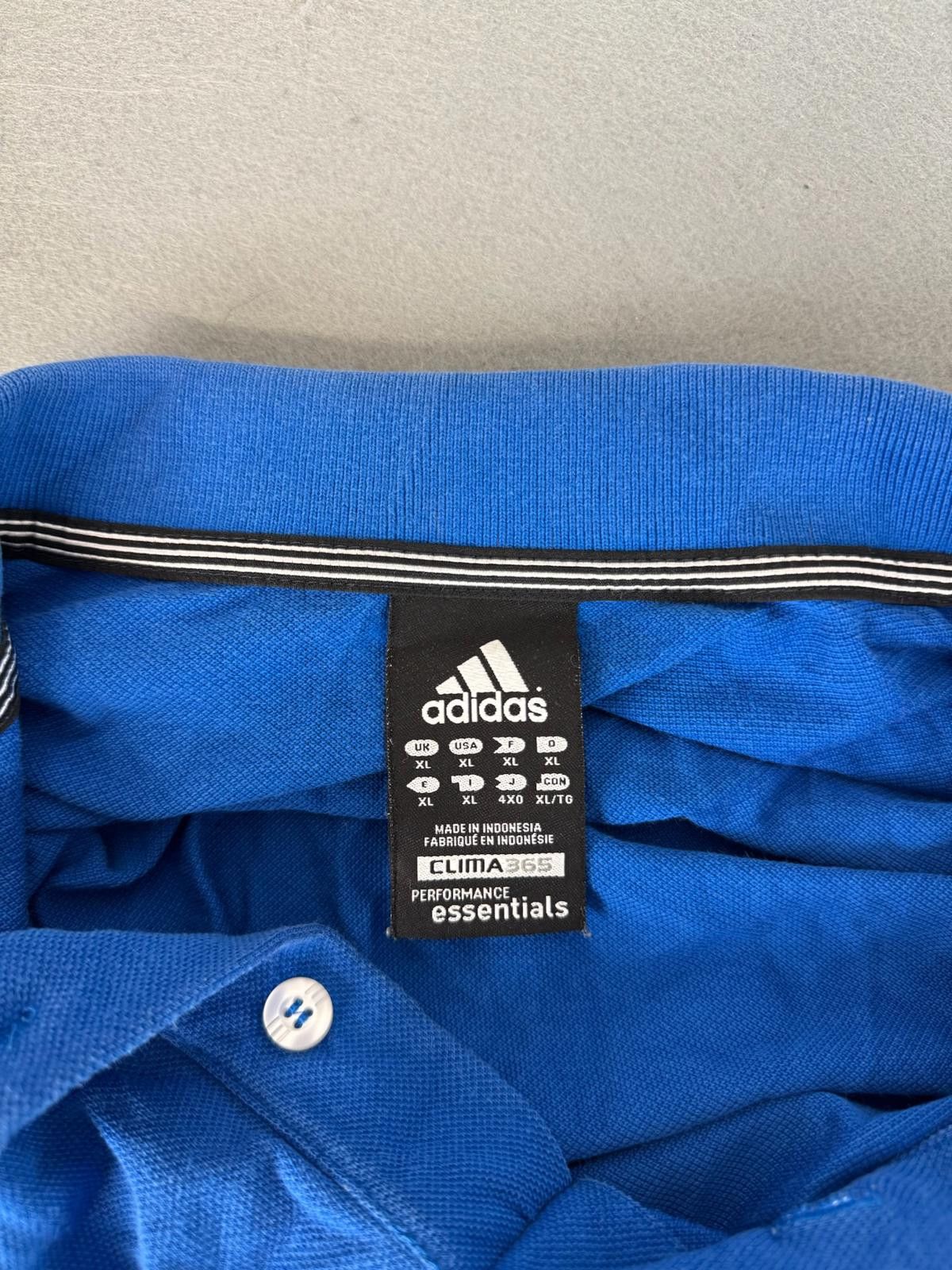 Adidas Adidas Men's Blue Polo Shirt with White Stripes Size XL Size US XL / EU 56 / 4 - 5 Thumbnail