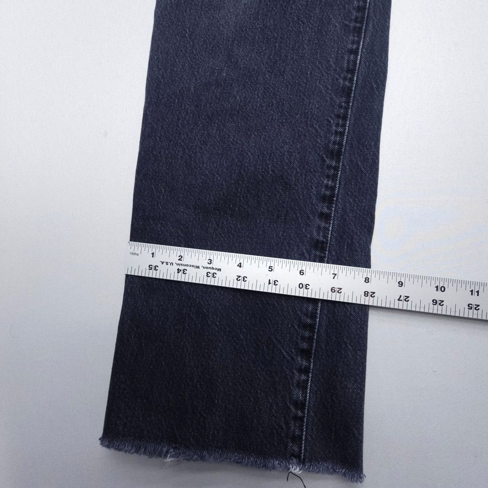 Frame VINTAGE Frame Le Jane Crop High Rise Straight Jeans 24 Black Distressed Relaxed Women's Jeans Distressed Crop 90s City Style Size 42" / US 20 - 5 Thumbnail