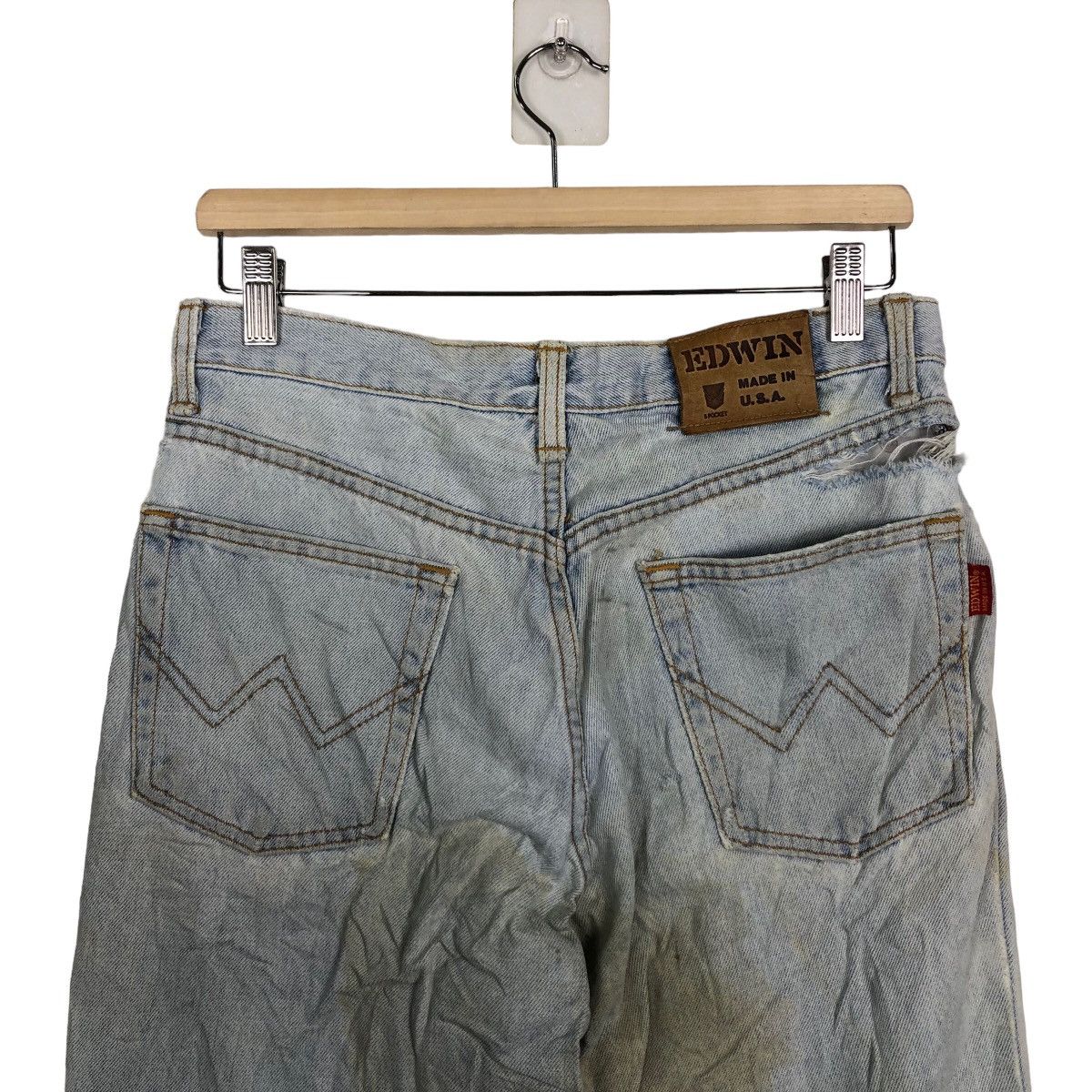 Japanese Brand 🔥70’s True Vintage Distressed Denim Jeans Edwin Made In Usa Size US 30 / EU 46 - 8 Thumbnail