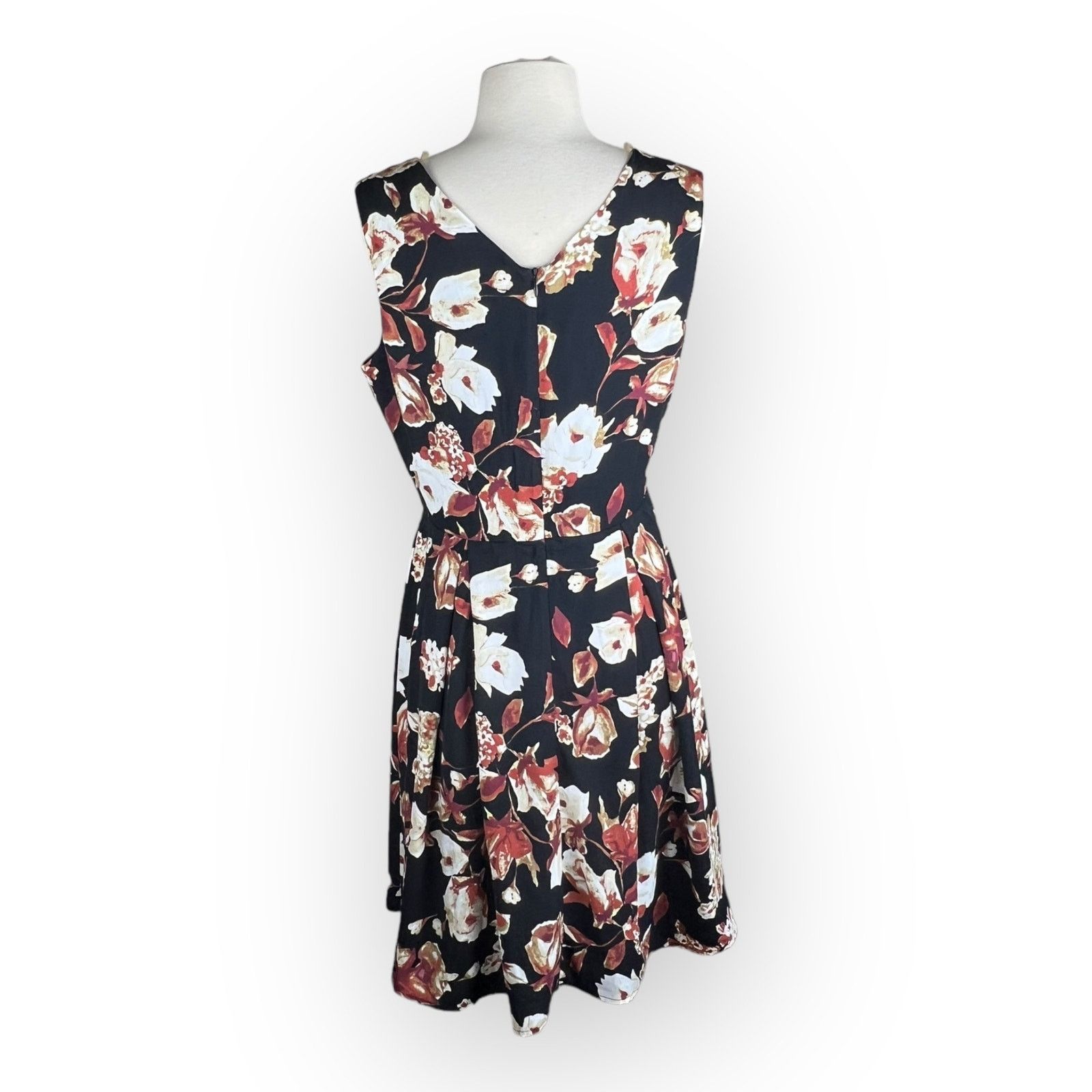 Nordstrom Yellow Star ModCloth Black A-Line Dress - Floral Retro Size M / US 6-8 / IT 42-44 - 4 Thumbnail
