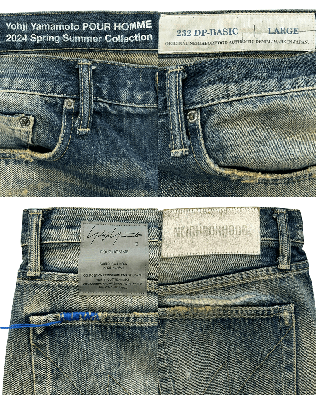 Yohji Yamamoto Neighborhood x Yohji Yamamoto SS24 Lettering Denim Pants Size US 36 / EU 52 - 10 Thumbnail