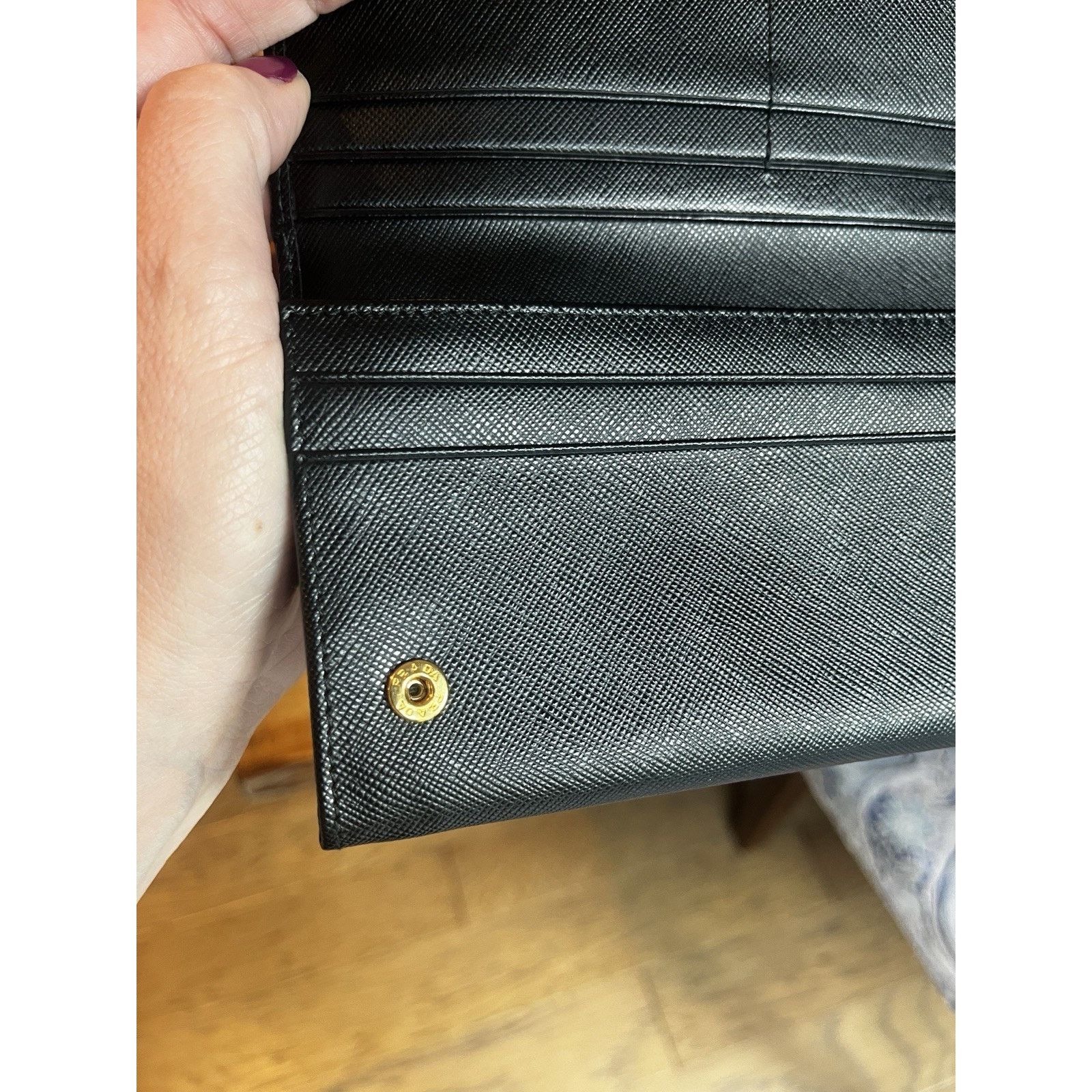 Prada Prada Large Saffiano Leather Wallet 100% Authentic Black Size ONE SIZE - 11 Thumbnail