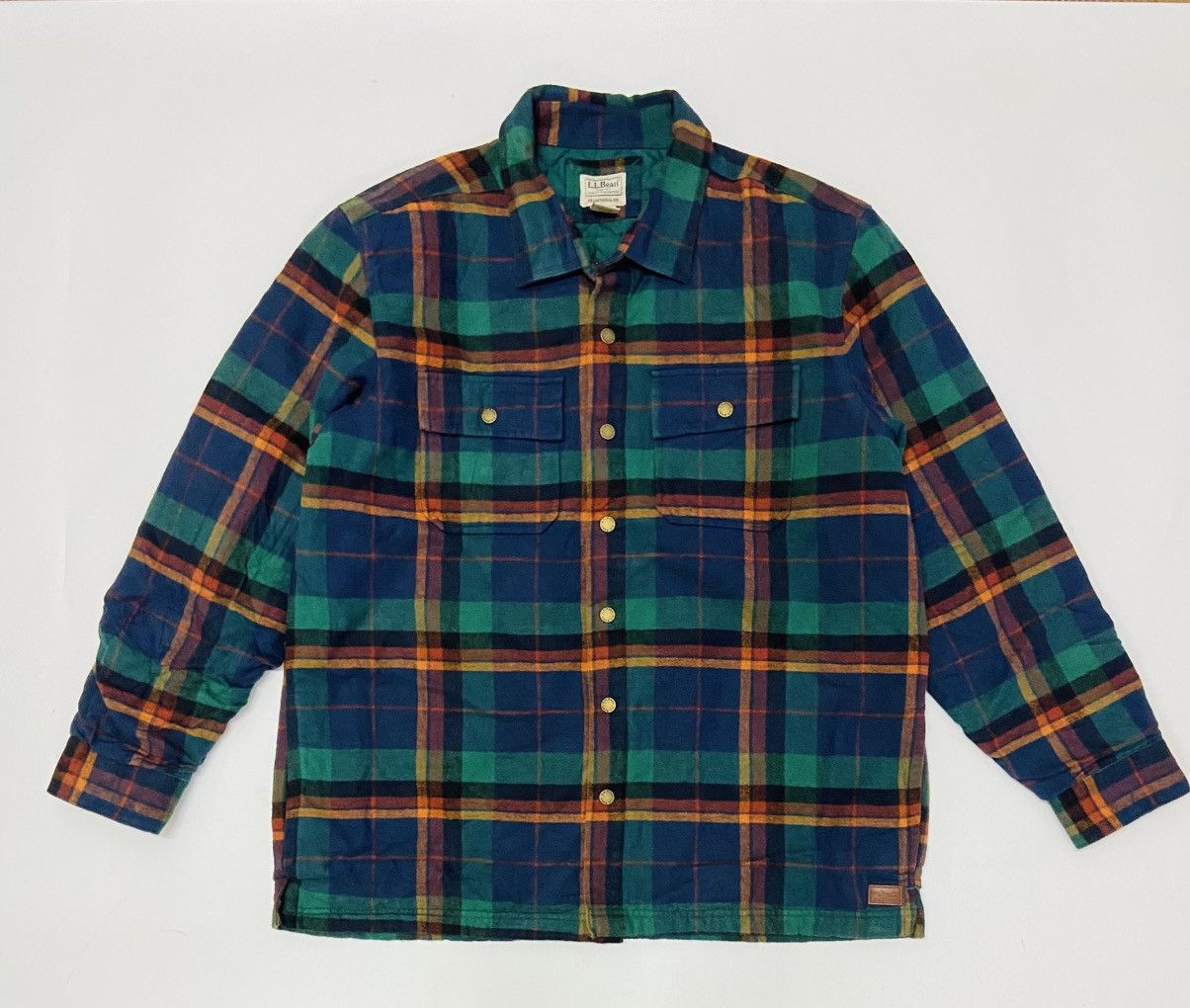 L.L. Bean VINTAGE LL BEAN QUILTED FLANNEL SHIRT JACKET Size US L / EU 52-54 / 3 - 5 Thumbnail