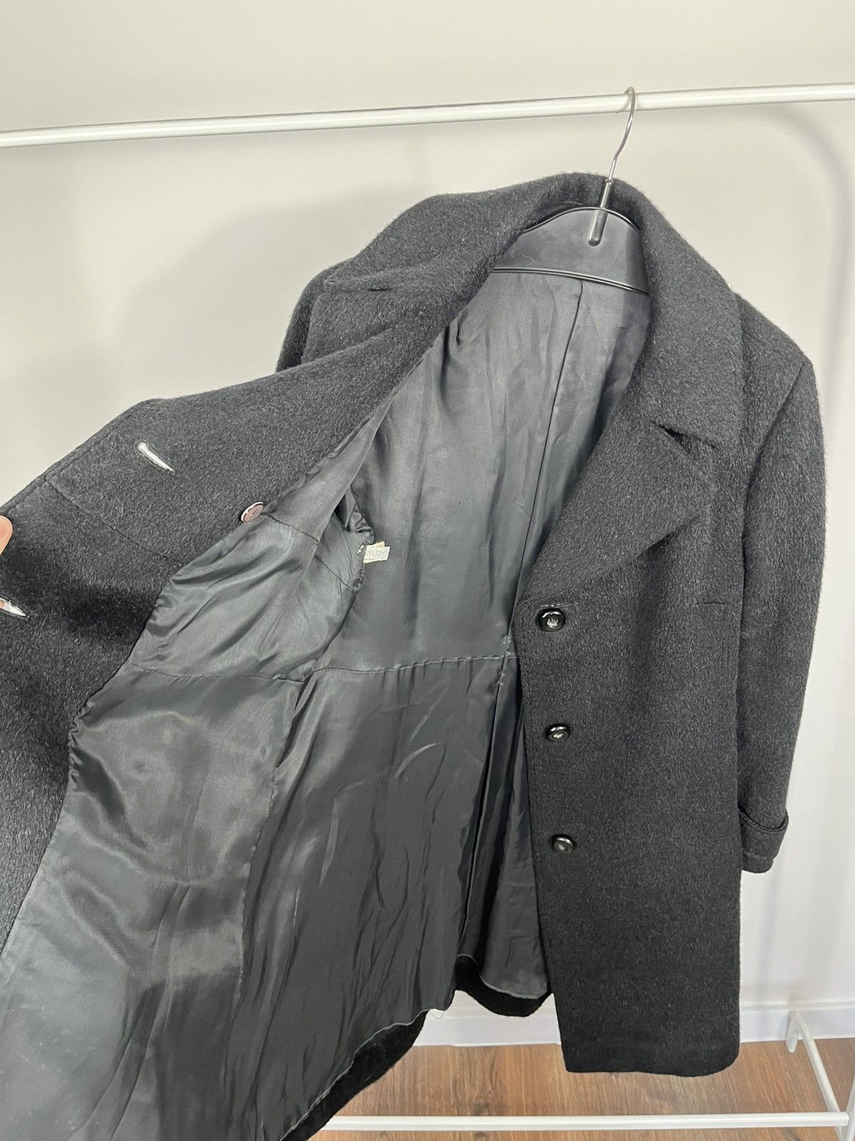 Other Vintage Black Wool Mohair Coat Women Button Mid Length Size M / US 6-8 / IT 42-44 - 8 Thumbnail