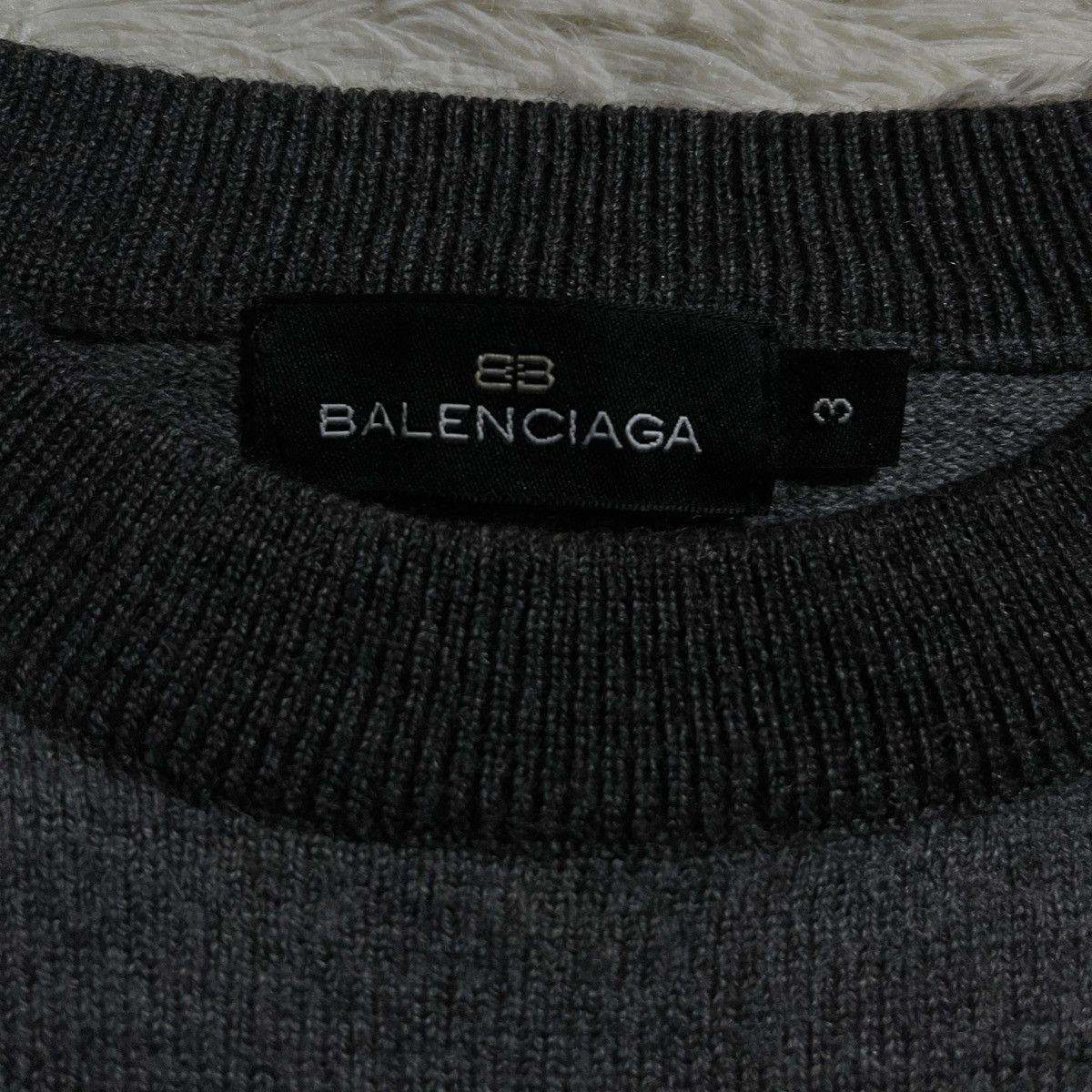 Balenciaga Vintage Balenciaga Gray Wool Knitted Crewneck Sweater Size US S / EU 44-46 / 1 - 4 Thumbnail
