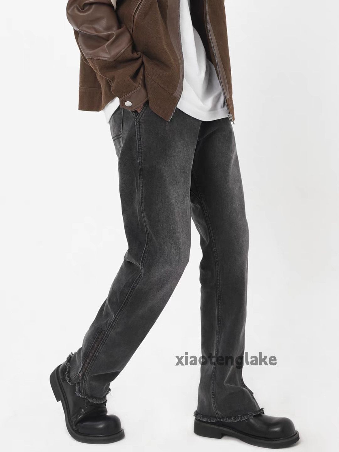 Jean × Vintage utility zipper washed faded punk grunge flared jeans Size US 28 / EU 44 - 3 Thumbnail
