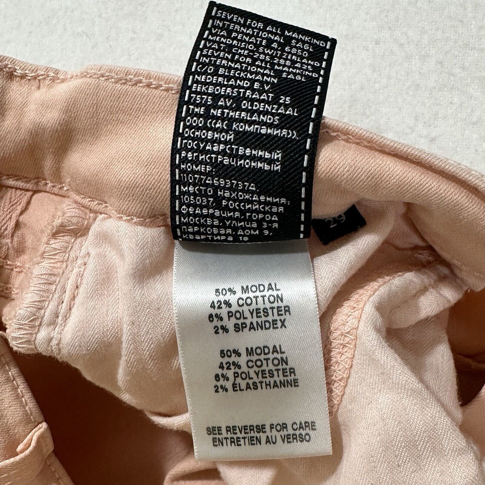 7 For All Mankind 7 For All Mankind 29 Peach Light Pink Skinny Jeans Mid Rise Size 28" / US 6 / IT 42 - 6 Thumbnail