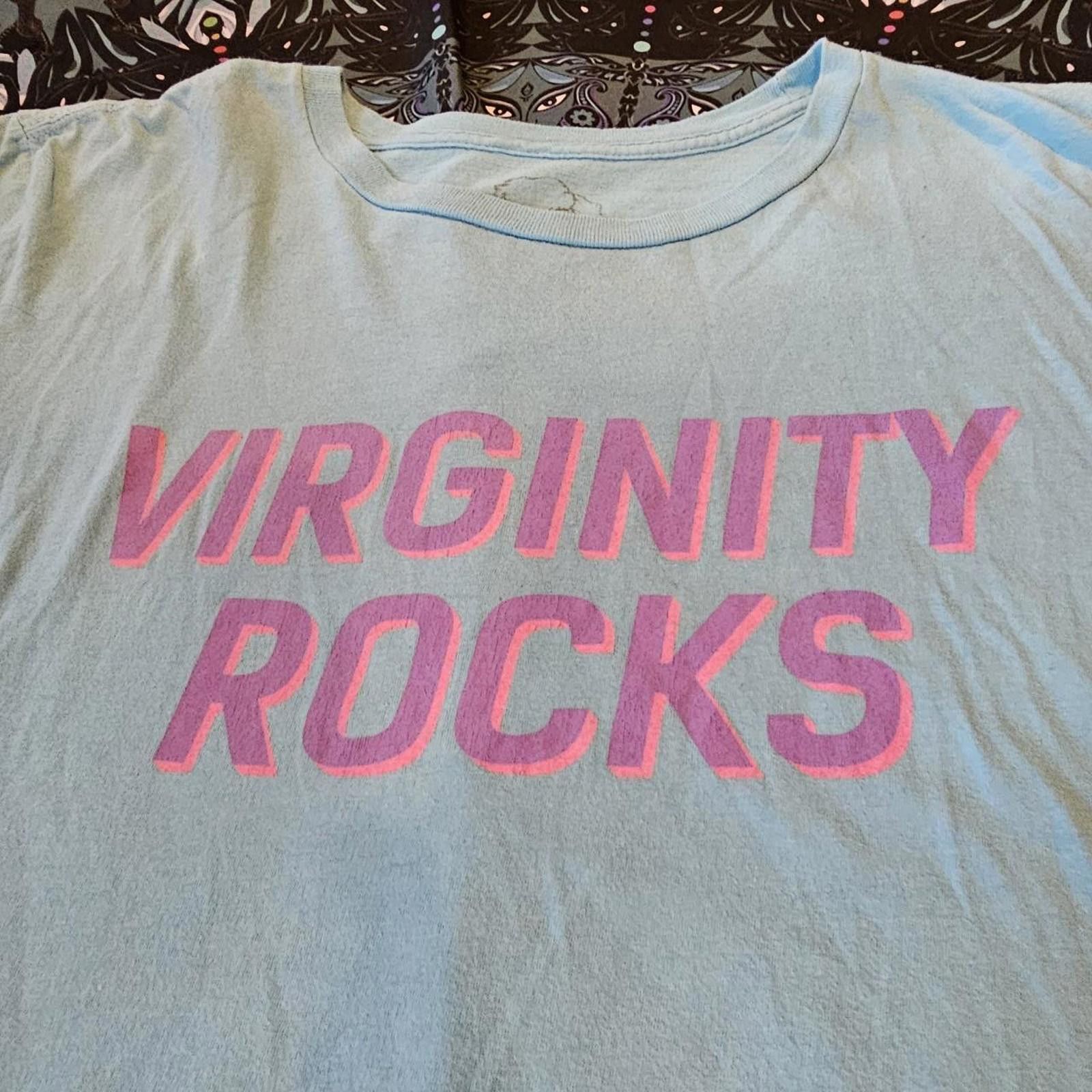 Designer Virginity Rocks Pink and Blue T-shirt Size US L / EU 52-54 / 3 - 1 Thumbnail