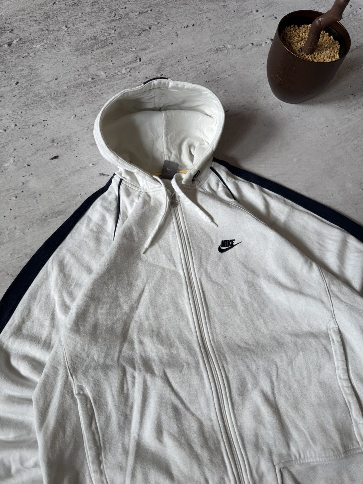 Nike × Vintage NIKE VINTAGE 00s y2k OVERSIZE BAGGY ZIP HOODIE CENTER LOGO Size US L / EU 52-54 / 3 - 3 Thumbnail