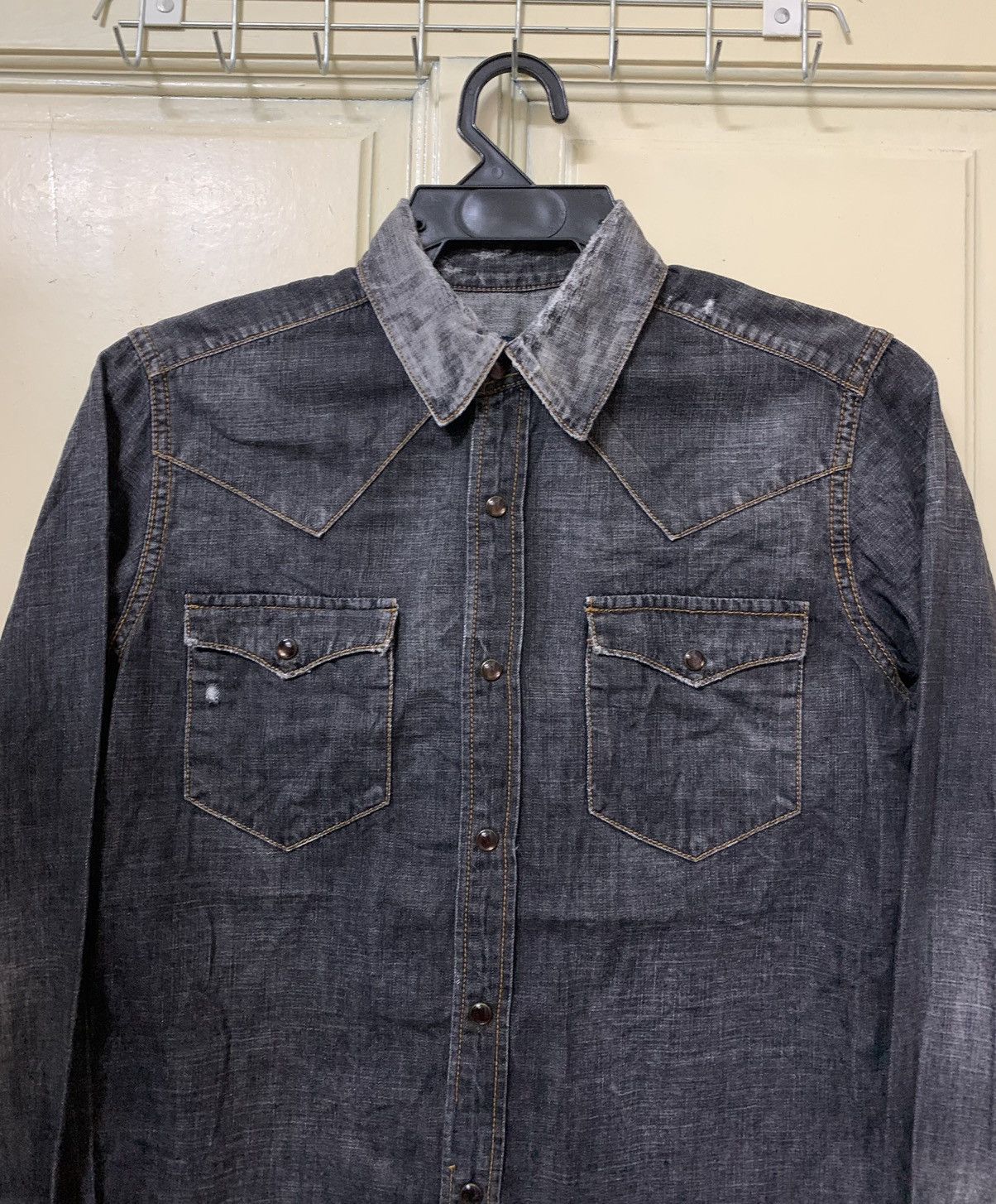Ralph Lauren 💥Ralph Lauren Western Distressed Denim Black Size S / US 4 / IT 40 - 5 Thumbnail