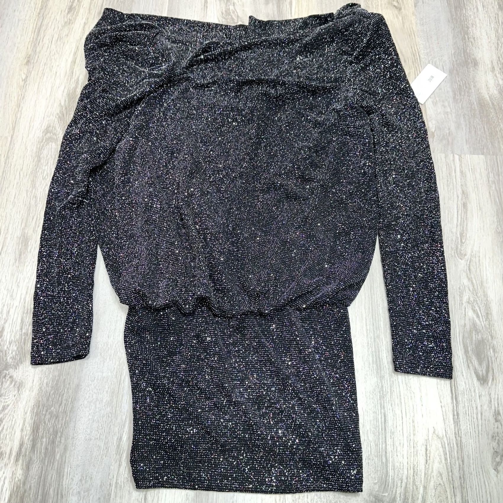 ASTR The Label ASTR The Label Gray Sparkle Mini Dress Long Sleeve Cocktail Stretch XS NWT Women Size XS / US 0-2 / IT 36-38 - 3 Thumbnail