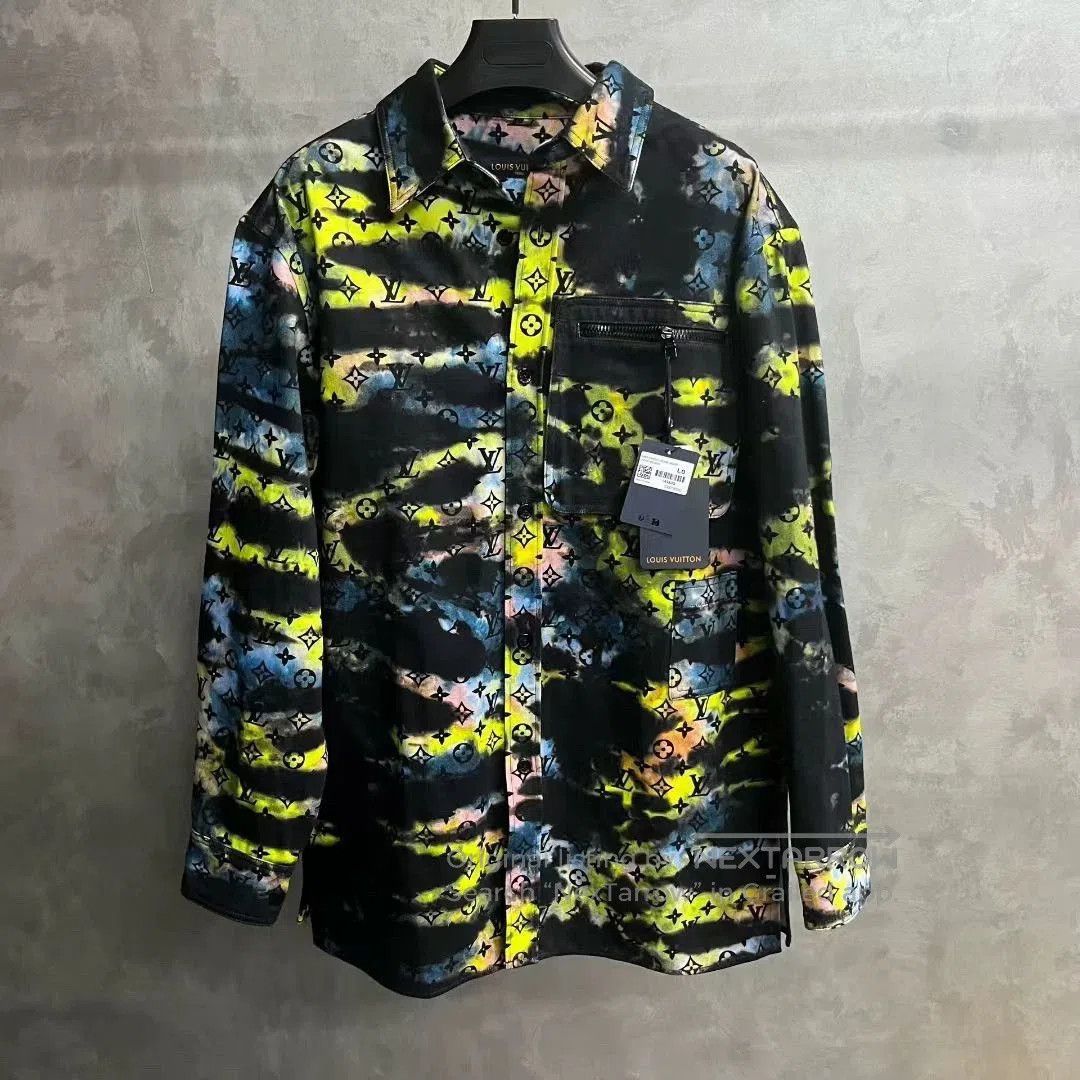 Louis Vuitton colorful black long sleeve denim shirt. Size US L / EU 52-54 / 3 - 1 Thumbnail
