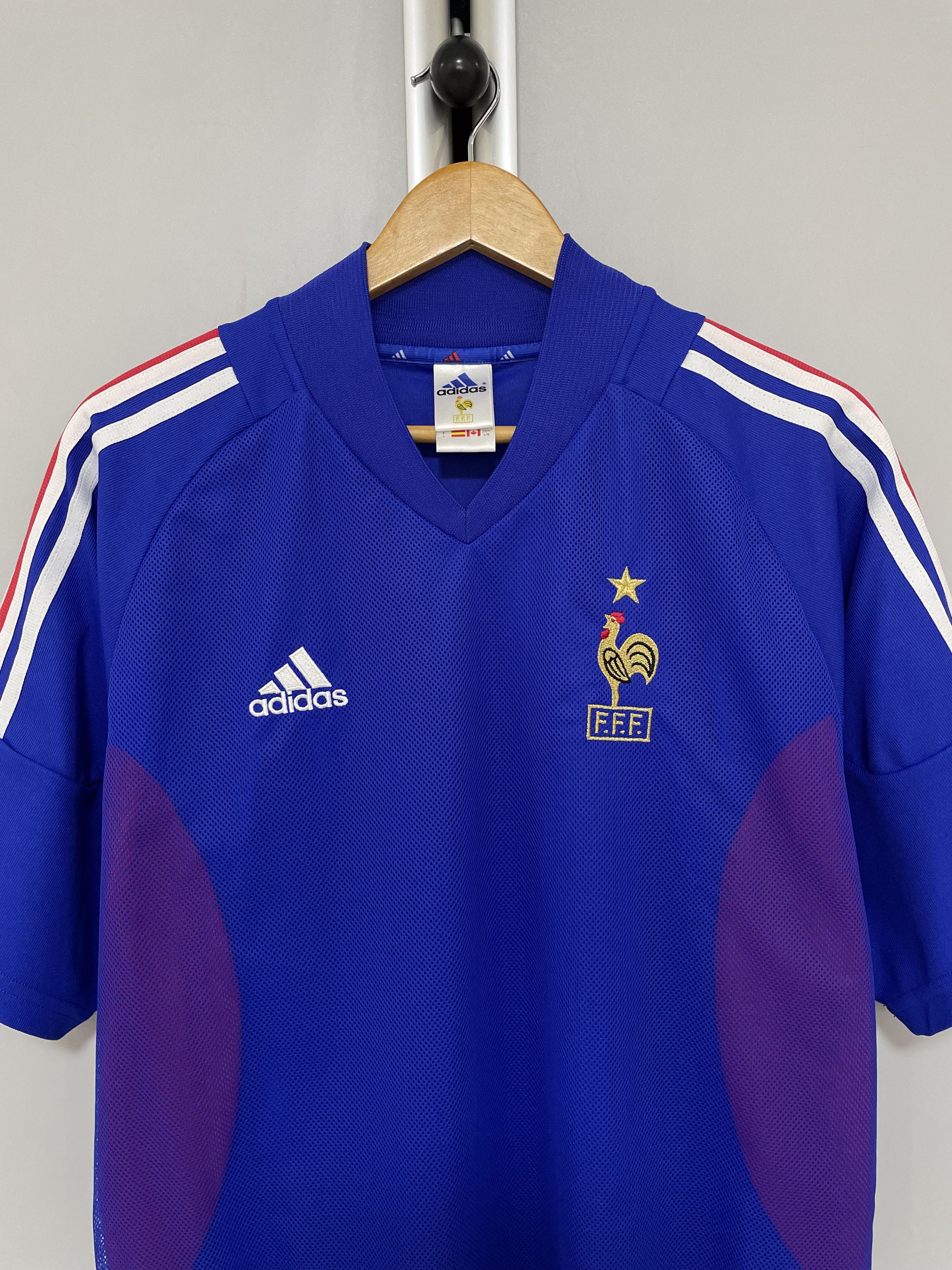 Adidas ADIDAS 2002 France #10 ZIDANE Jersey Soccer Football FFF Size US L / EU 52-54 / 3 - 6 Thumbnail