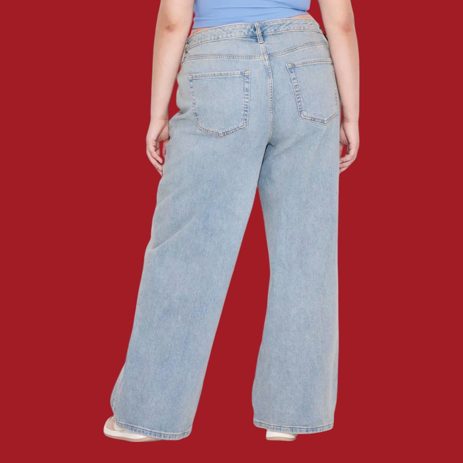 Other Wild Fable - Women's Low-Rise Bootcut Baggy Jeans - Light Bl Size 39" - 2 Thumbnail