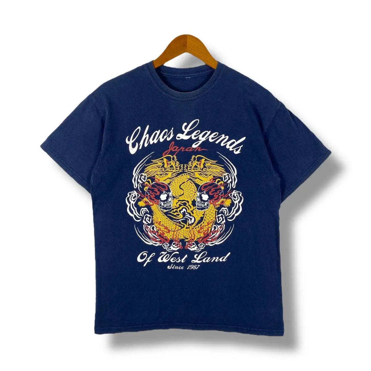 Japanese Brand Vintage CHAOS LEGENDS Of West Land Japan Dragons & Skulls Size US M / EU 48-50 / 2 - 1 Thumbnail