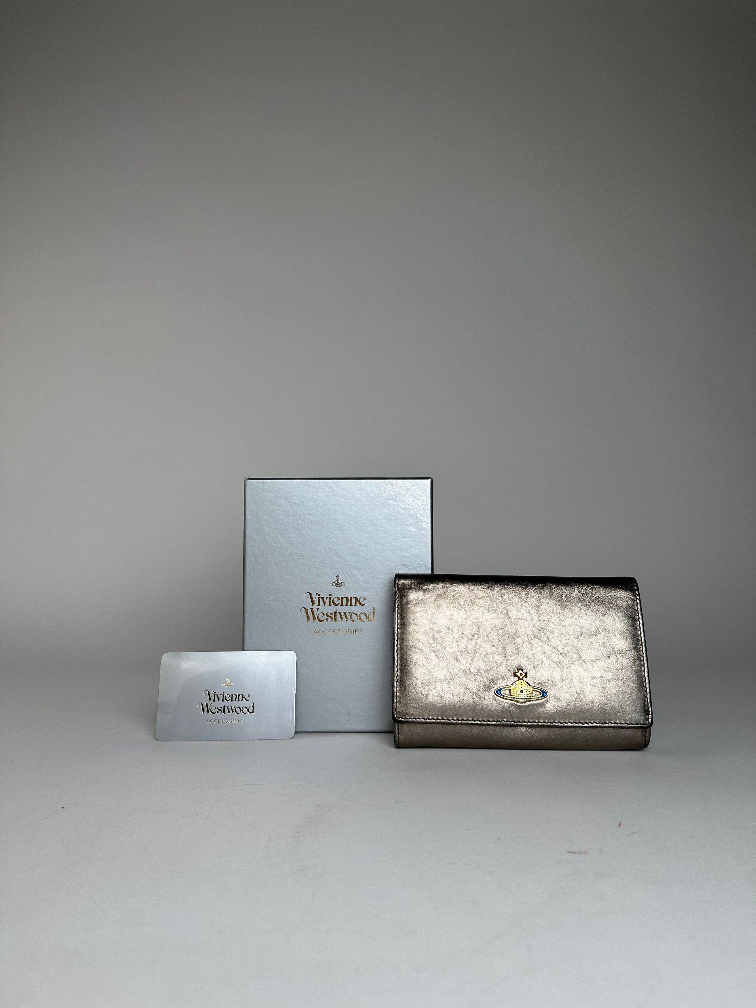 Vivienne Westwood Vintage Leather Wallet Silver Size ONE SIZE - 1 Thumbnail