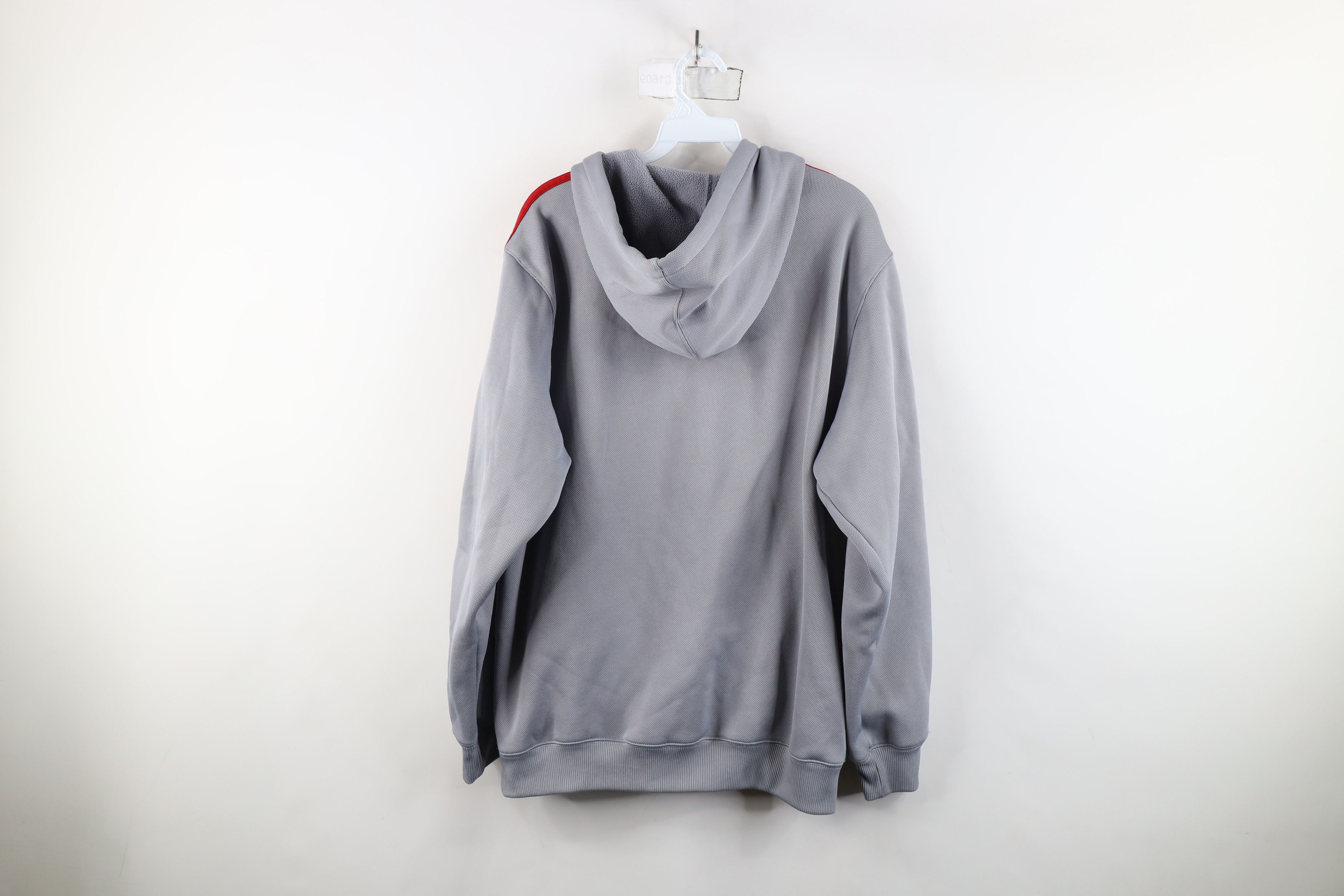 Adidas × Vintage Vintage Y2K Adidas Striped Thermal Knit Hoodie Sweatshirt Size US L / EU 52-54 / 3 - 13 Thumbnail
