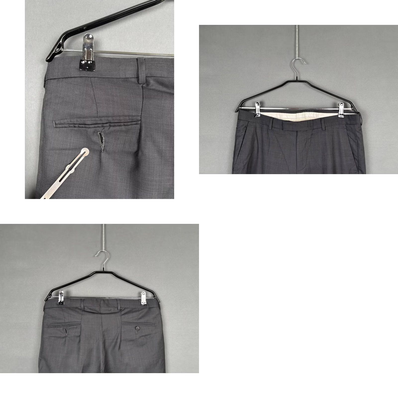 Z Zegna Z Zegna Pants Mens Size 48R Gray Wolle Flat Front Slim Straight Leg Dress Size US 32 / EU 48 - 8 Thumbnail