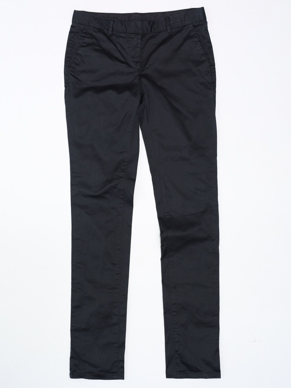 Jil Sander Jil Sander Slim Black Satin Cotton Pants Canova Sateen Size 28" / US 6 / IT 42 - 1 Thumbnail