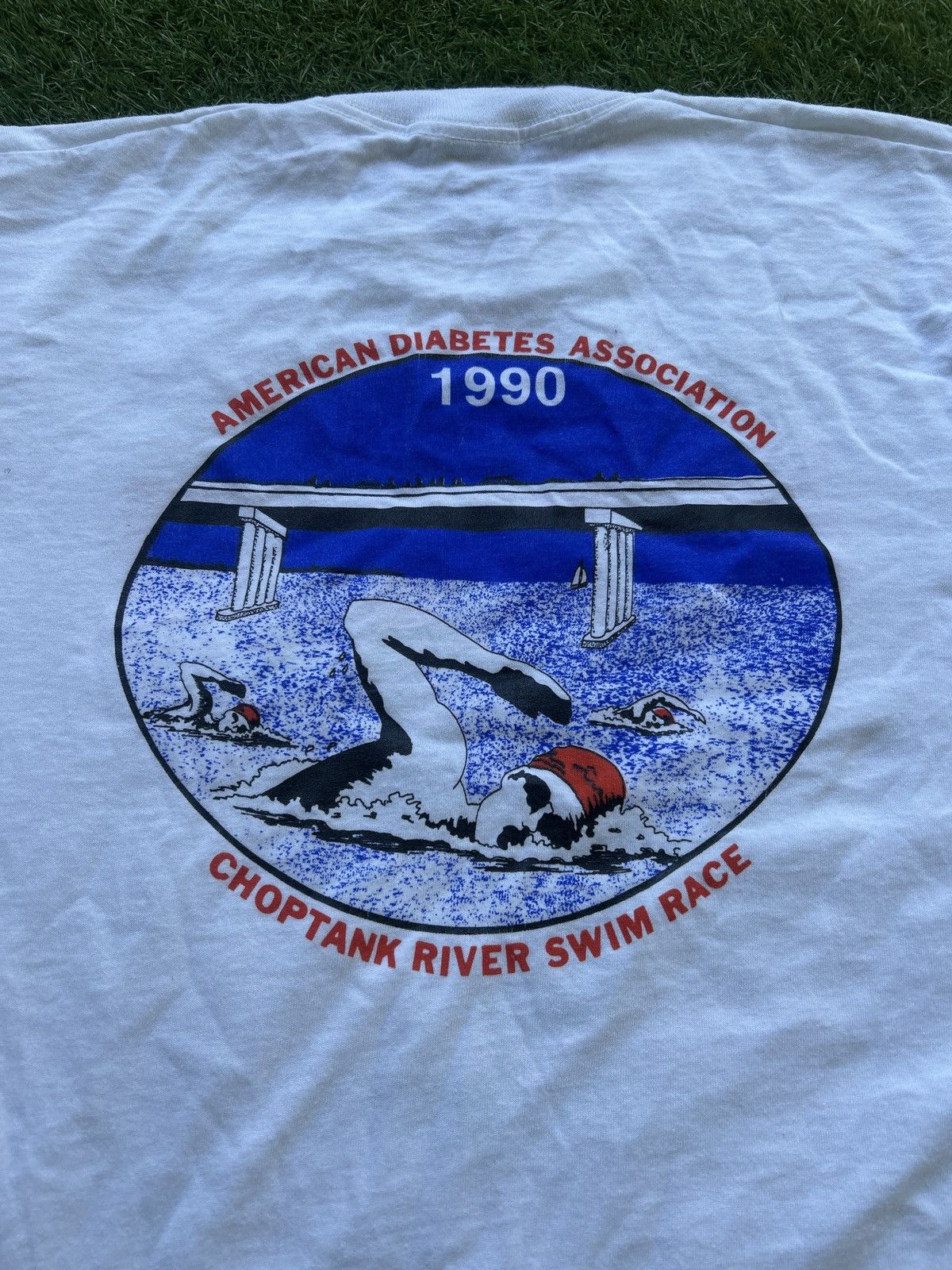 Vintage Vintage 1990 Cambridge Triathlon T-Shirt Size US L / EU 52-54 / 3 - 5 Thumbnail