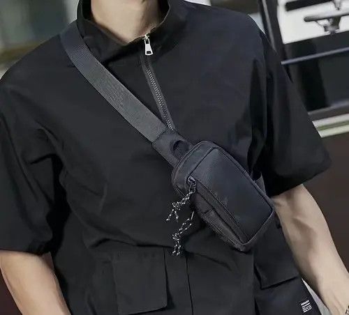 Japanese Brand Black Shoulder Carry Side Bag Zip Satchel Pack Tactical Size ONE SIZE - 1 Thumbnail