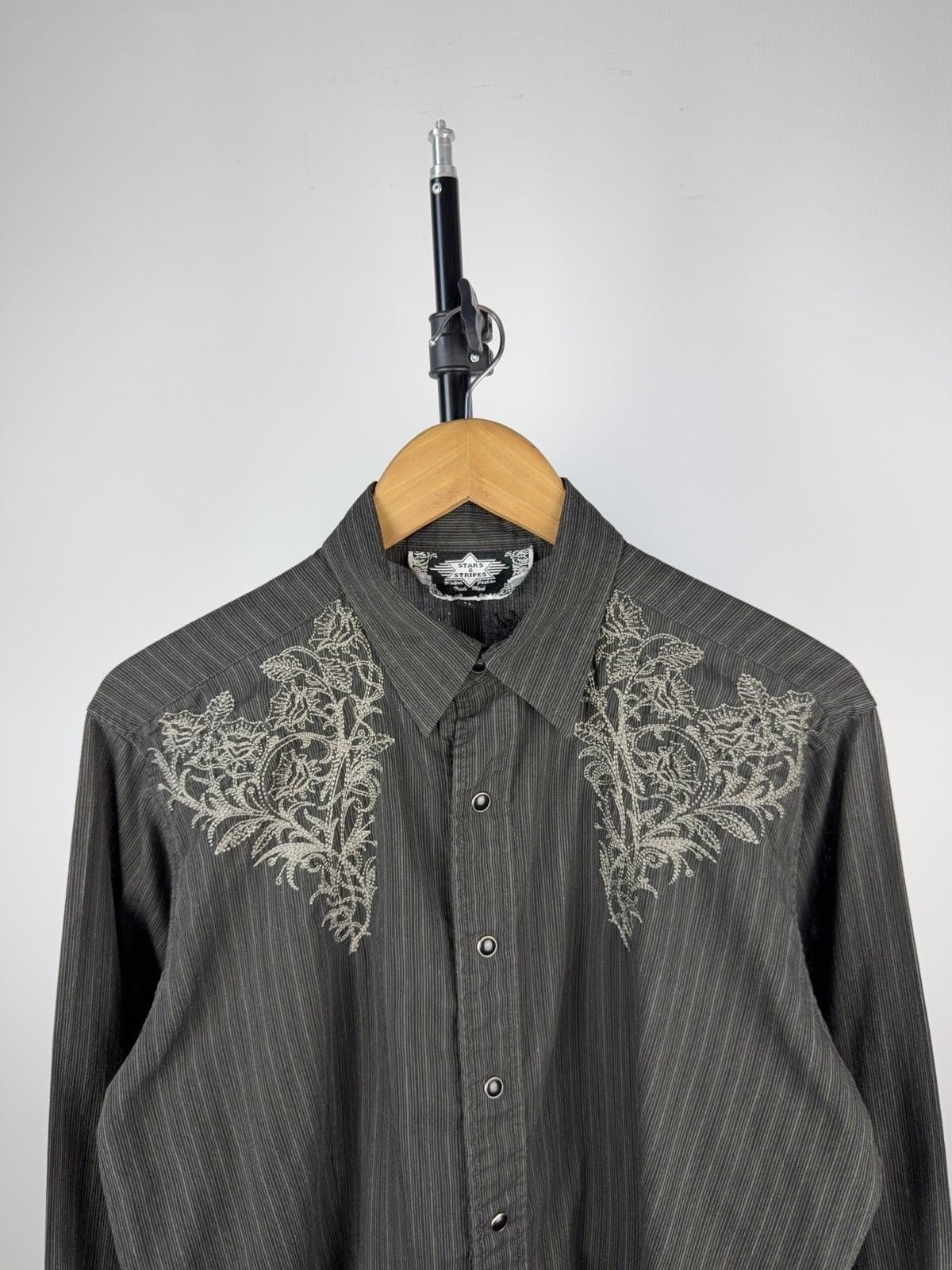 Vintage Stars & Stripes Western Cowboy USA Style Black Embroidery Size US M / EU 48-50 / 2 - 2 Thumbnail