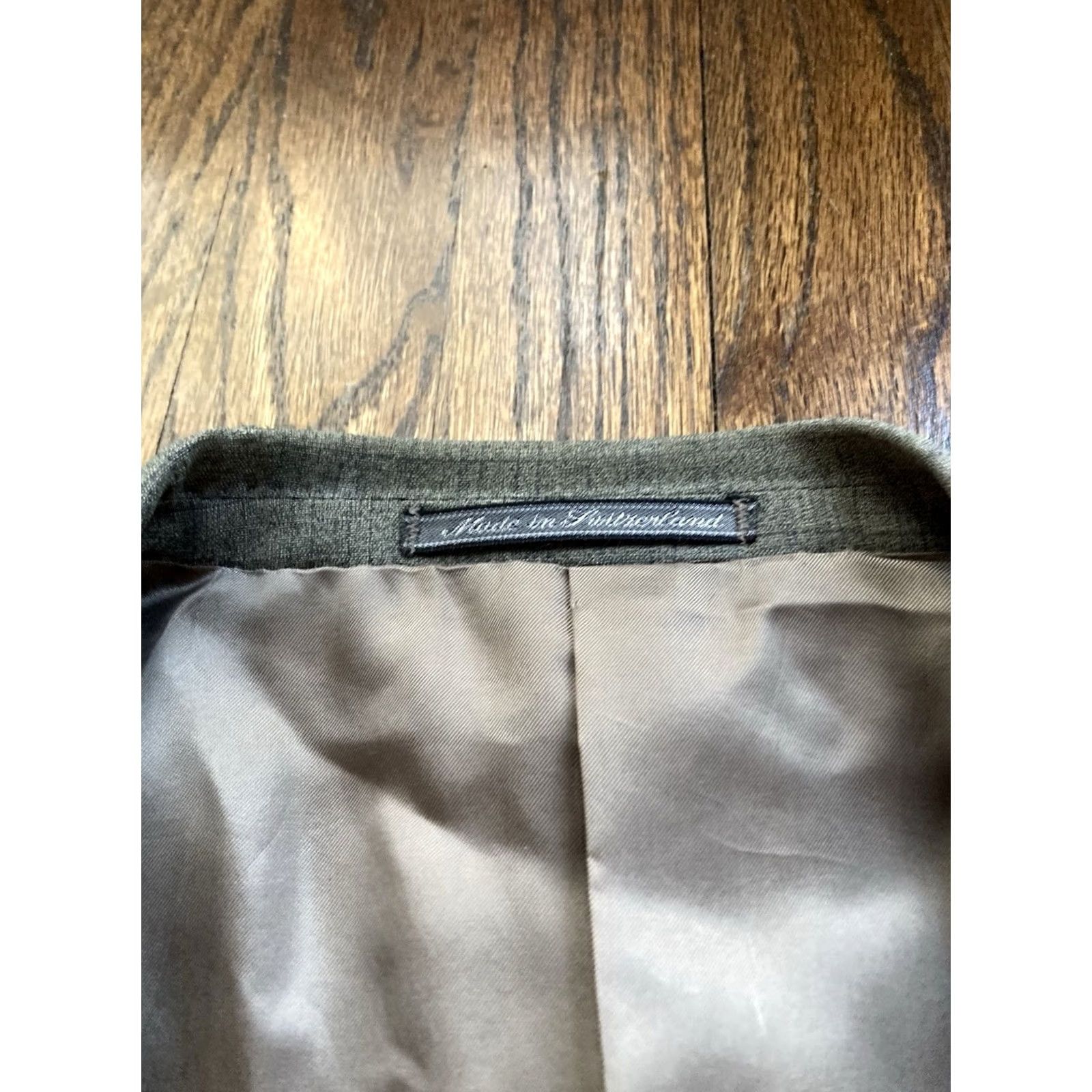 Ermenegildo Zegna Zegna Blazer Mens 44R Green Wool Jacket Regular 2 Piece Holes Note Switzerland Size 44R - 5 Thumbnail